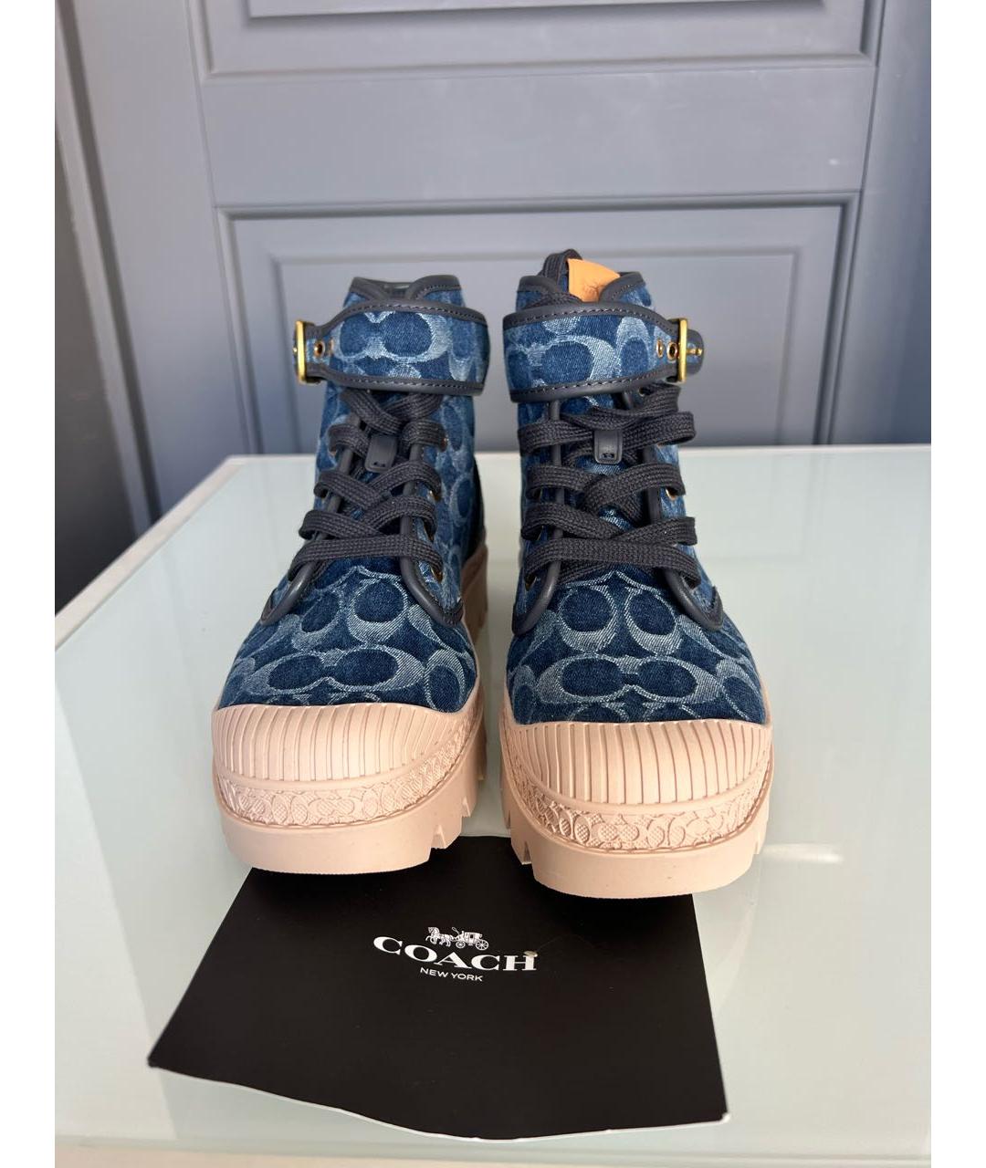 COACH Синие текстильные ботинки, фото 2