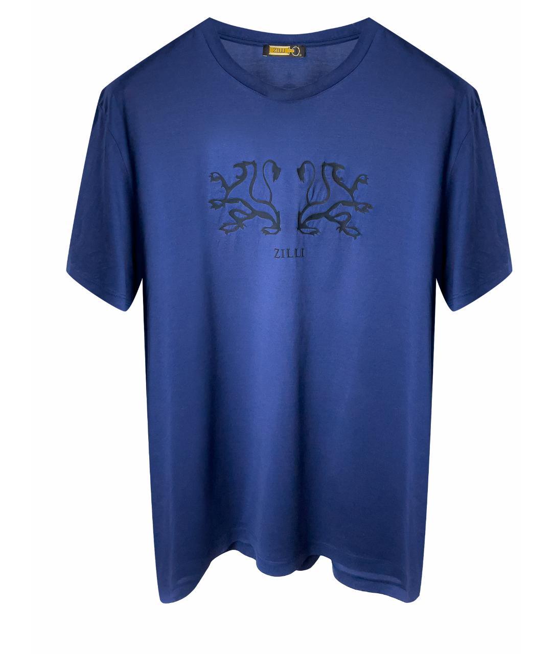 ZILLI Синяя хлопковая футболка, фото 1