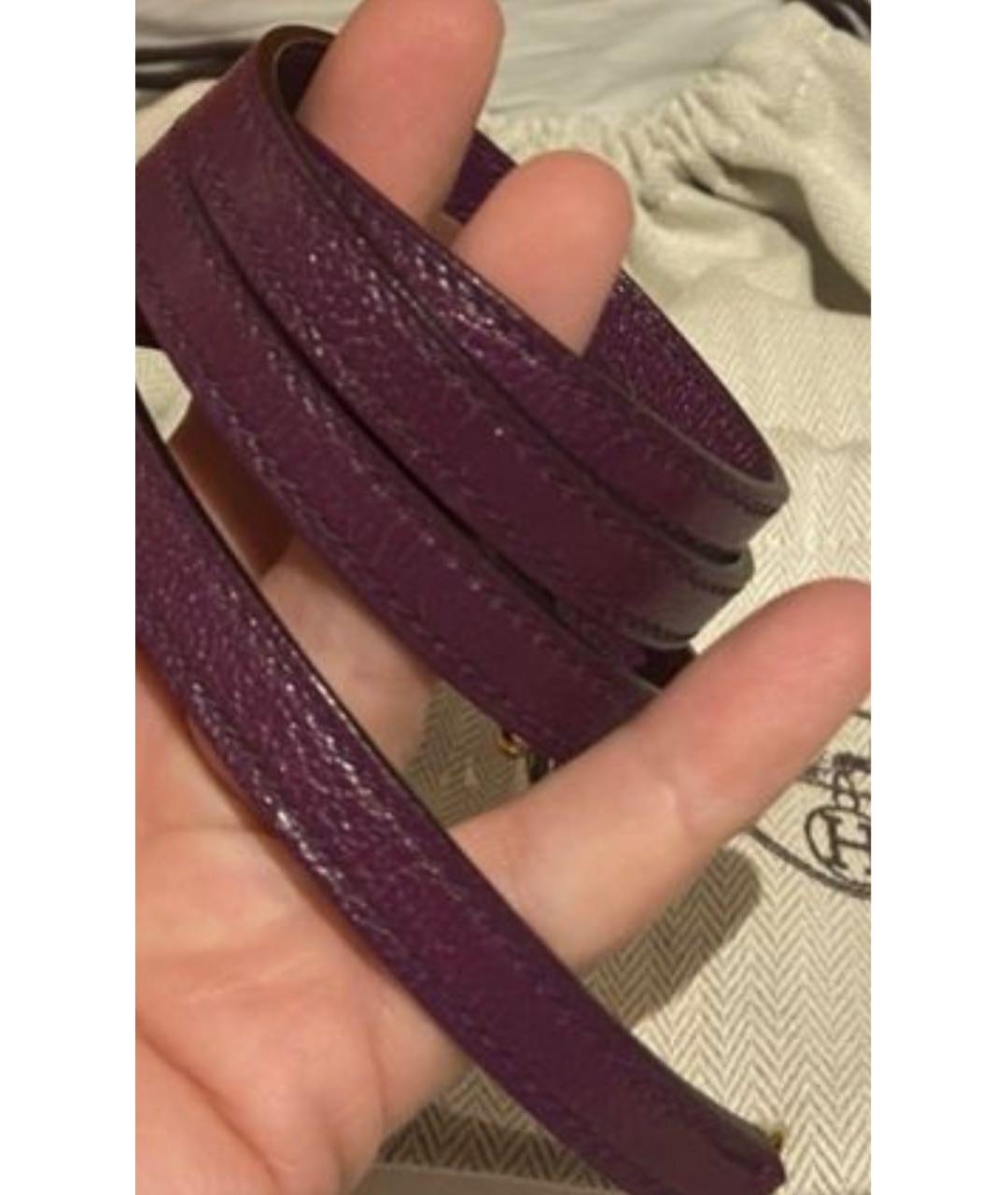 HERMES PRE-OWNED Фиолетовая кожаная сумка тоут, фото 6