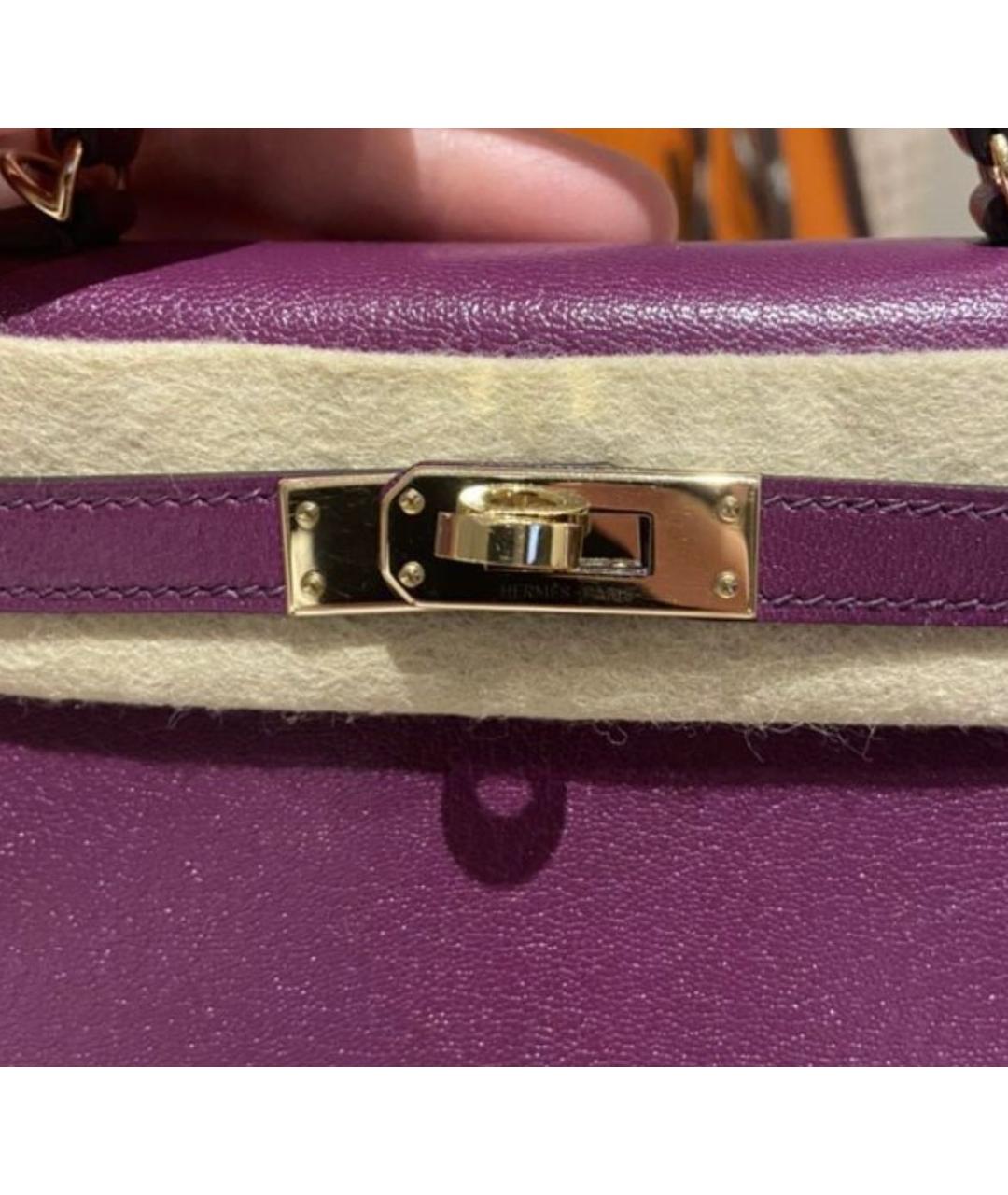 HERMES PRE-OWNED Фиолетовая кожаная сумка тоут, фото 3