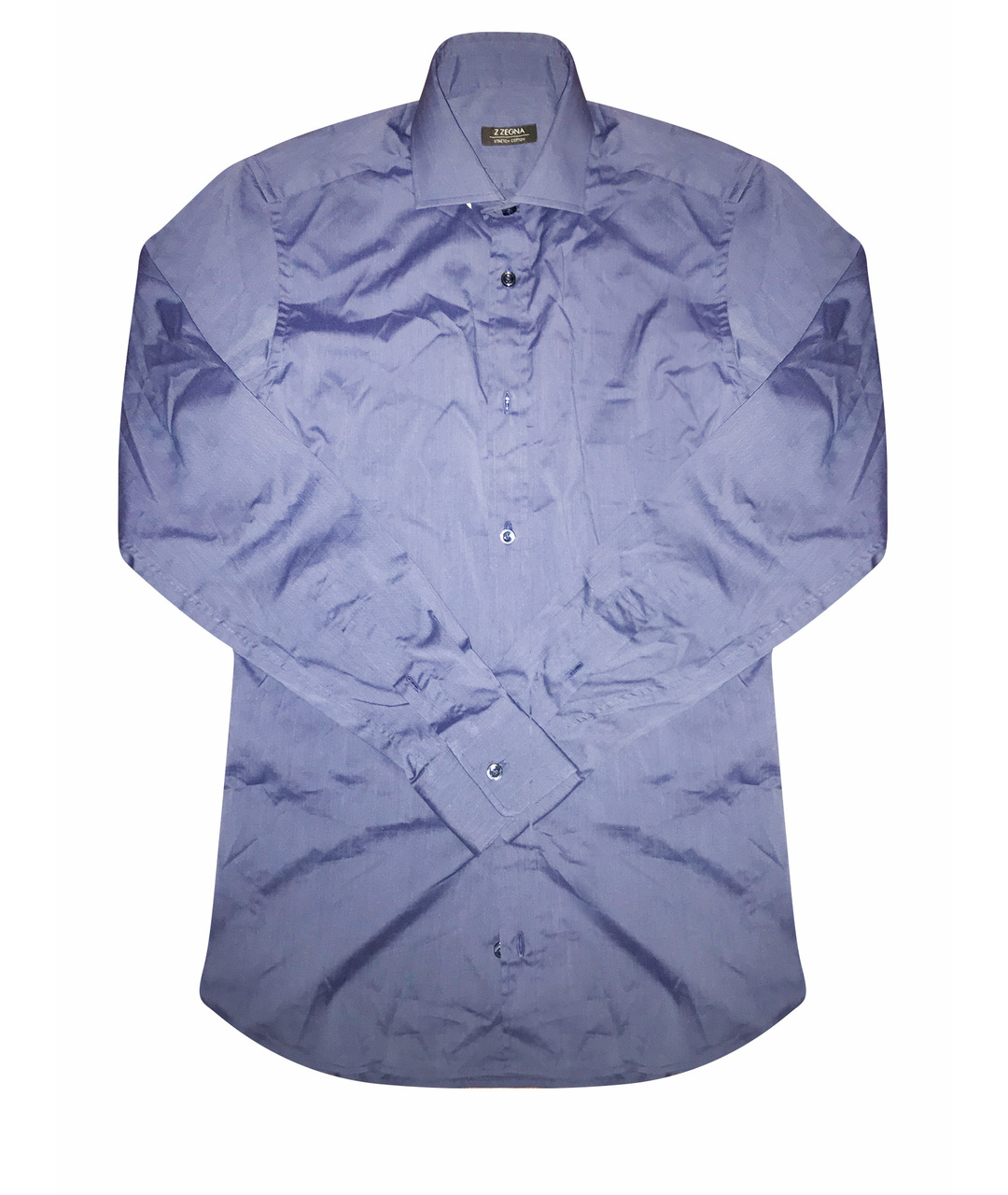 ZEGNA SPORT Темно-синяя хлопковая классическая рубашка, фото 1