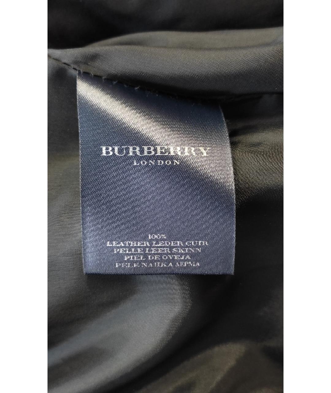 BURBERRY Черная кожаная куртка, фото 6