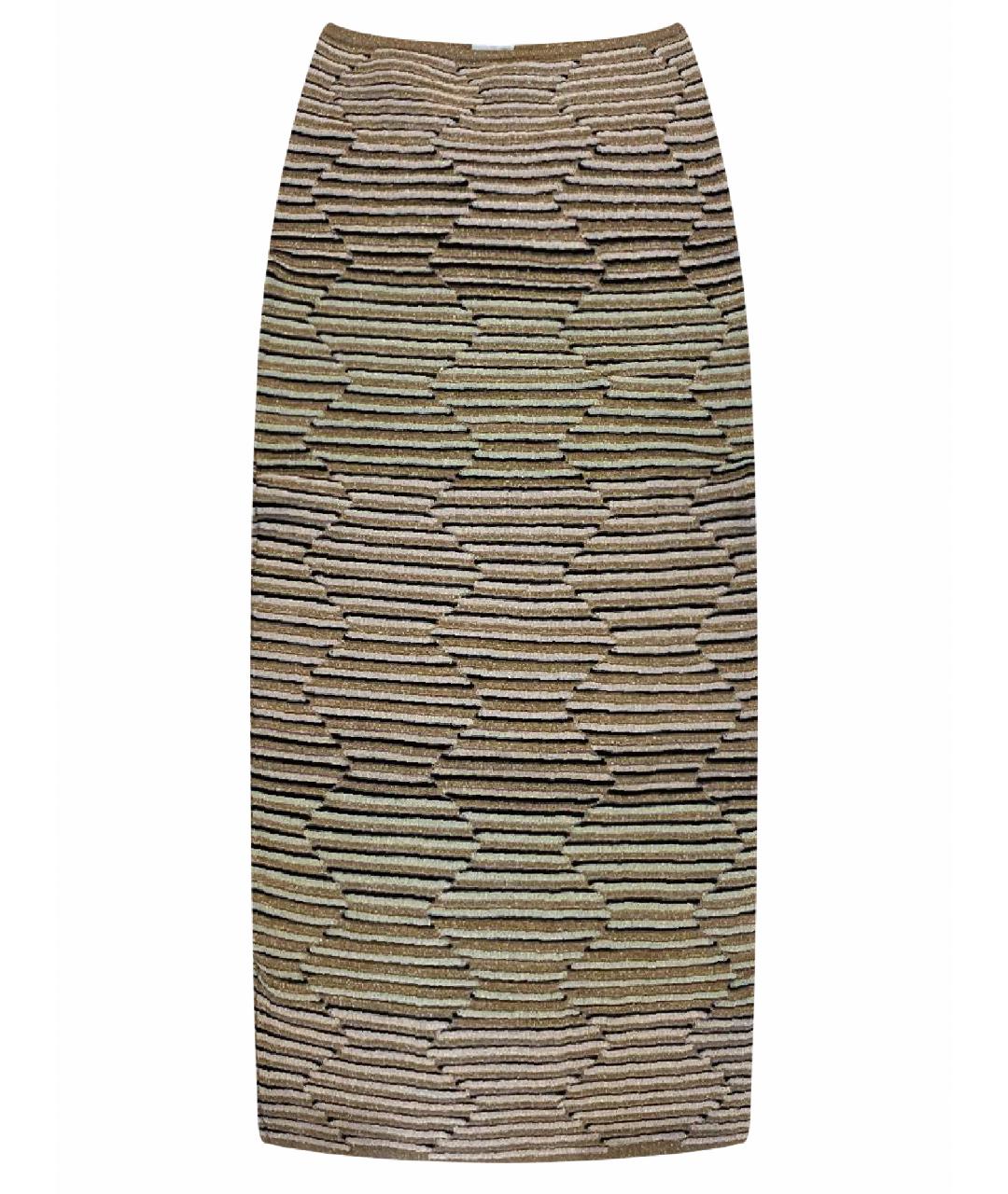 MISSONI Золотая полиамидовая юбка миди, фото 1