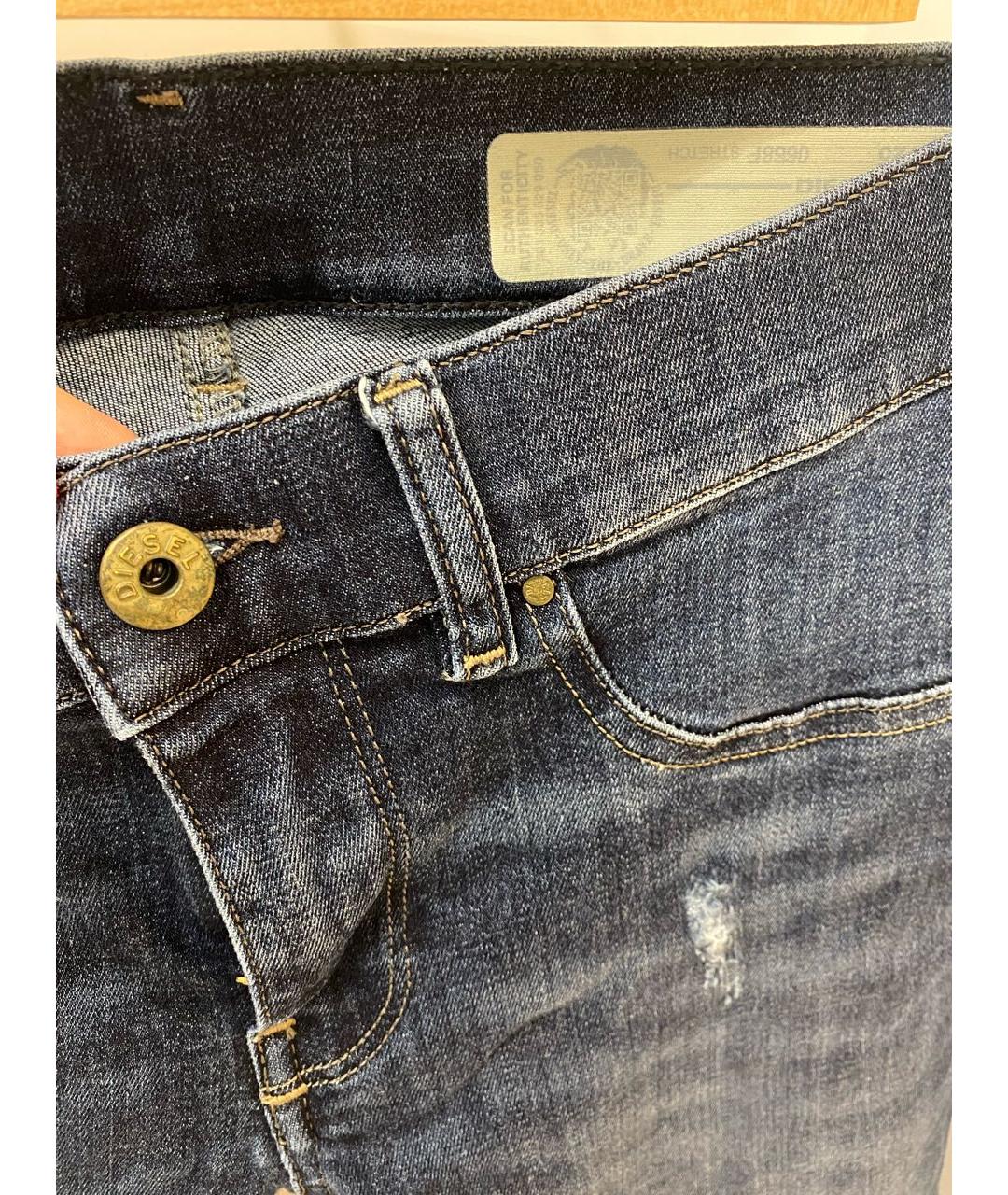 DIESEL Темно-синие хлопковые джинсы слим, фото 4