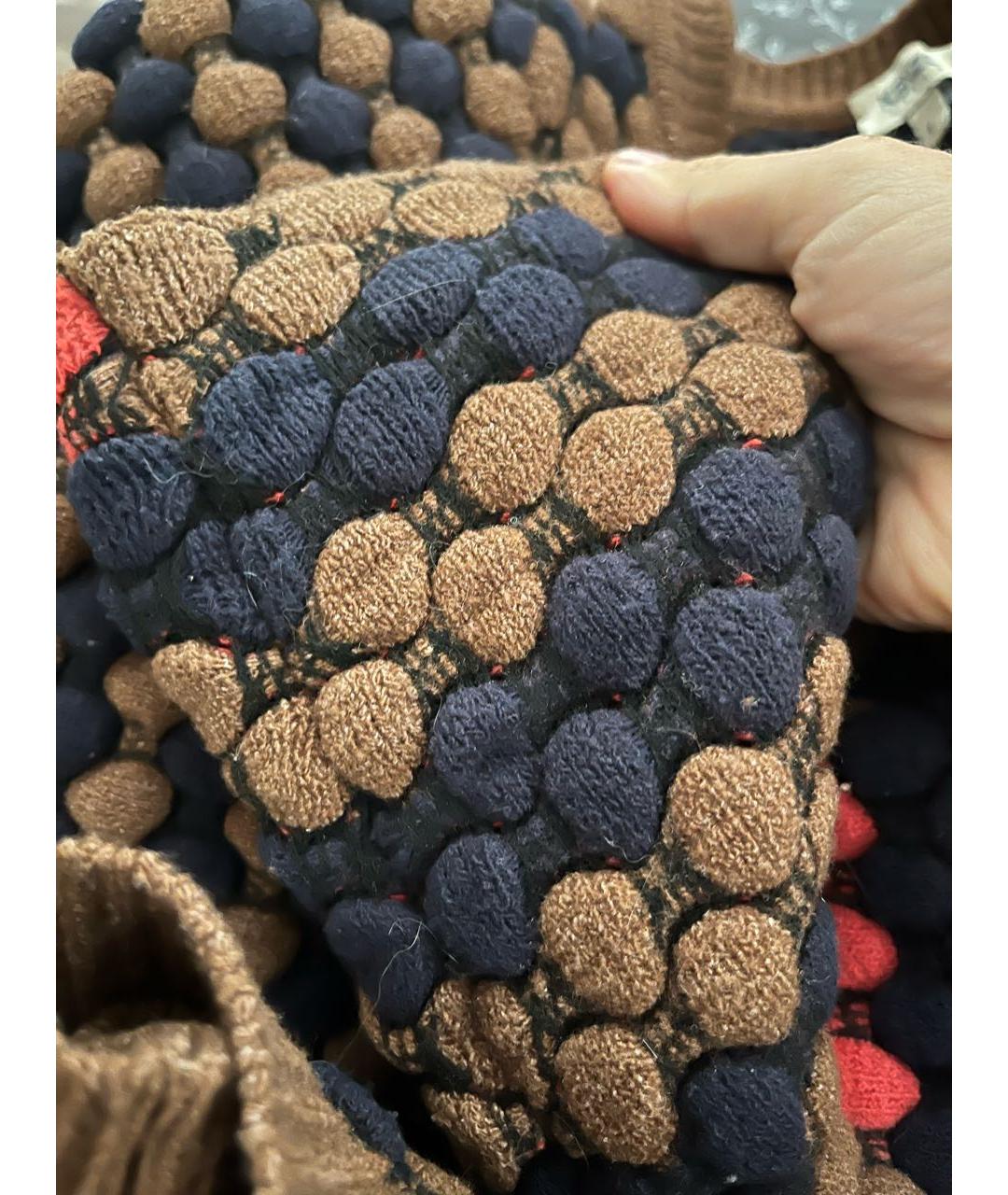 KENZO Коричневый шерстяной джемпер / свитер, фото 3