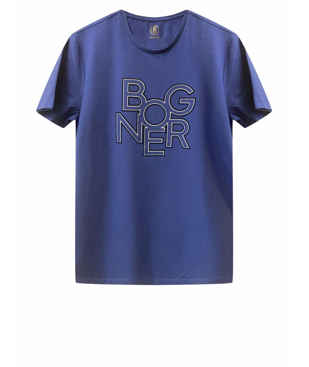 BOGNER Синяя хлопко-эластановая футболка, фото 1