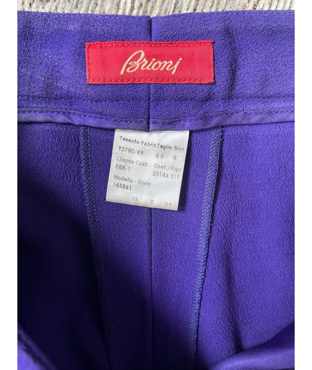BRIONI Фиолетовые креповые классические брюки, фото 3