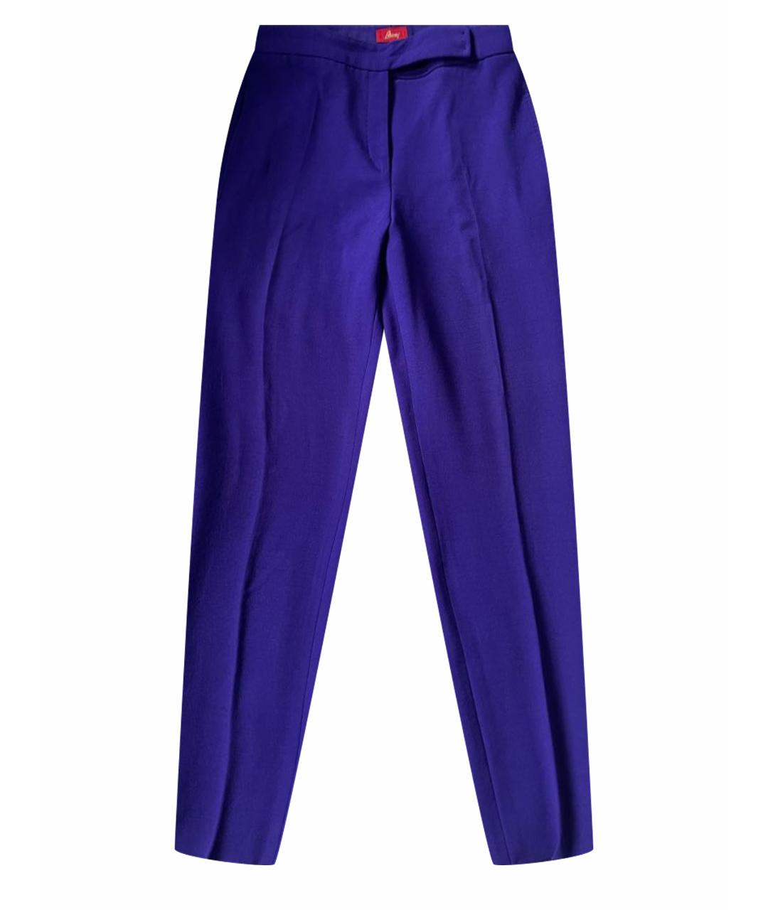 BRIONI Фиолетовые креповые классические брюки, фото 1