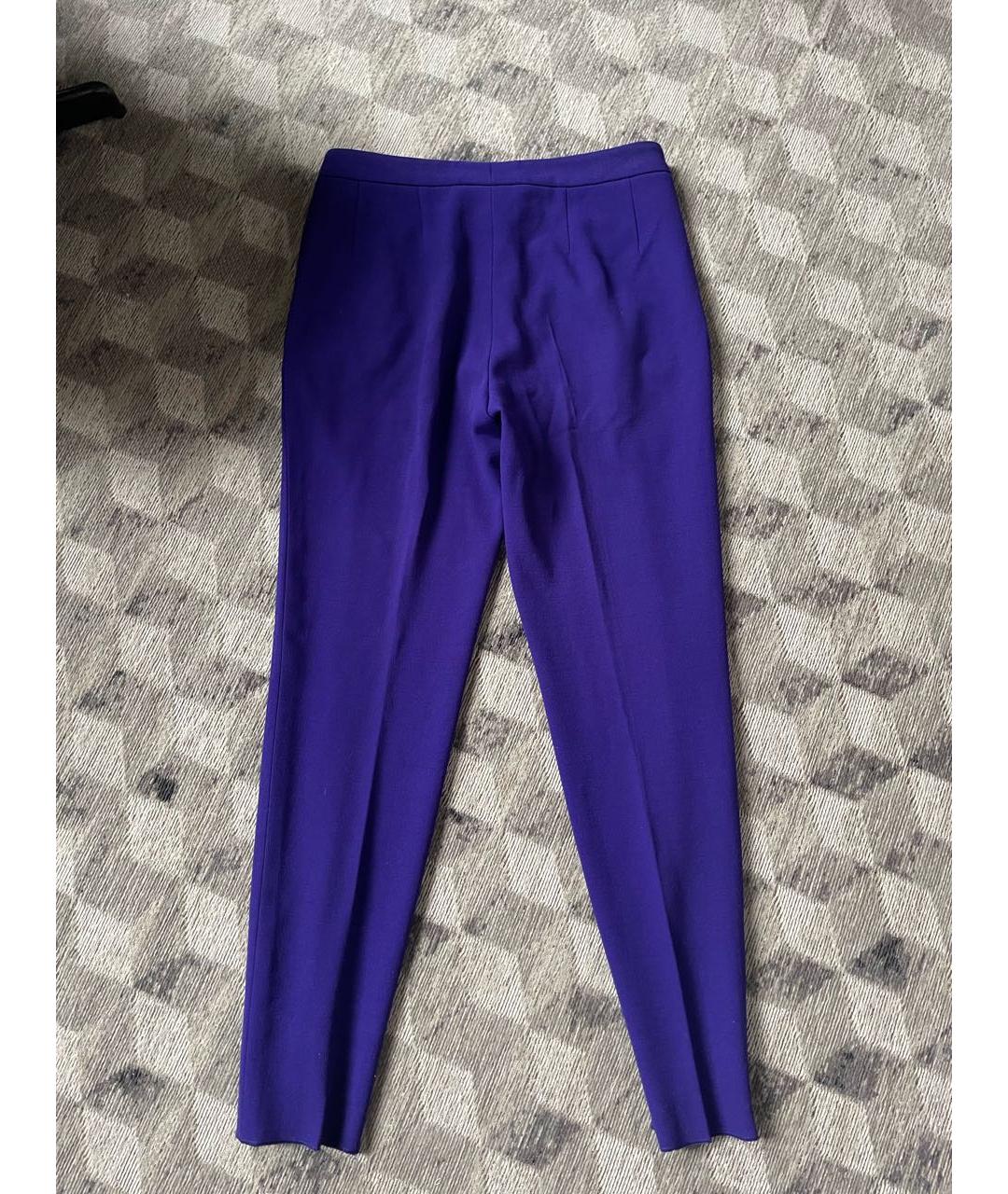 BRIONI Фиолетовые креповые классические брюки, фото 4