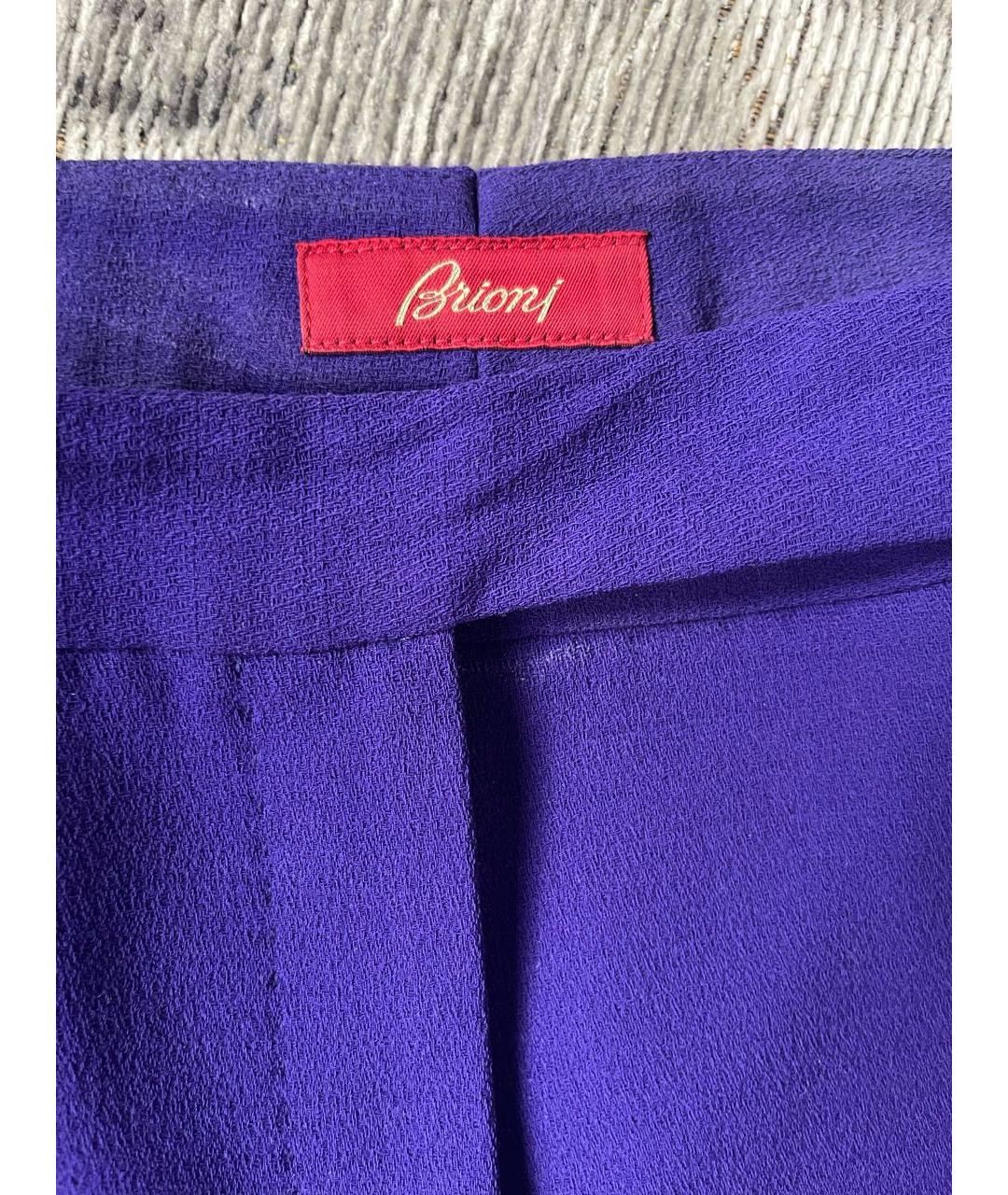 BRIONI Фиолетовые креповые классические брюки, фото 2