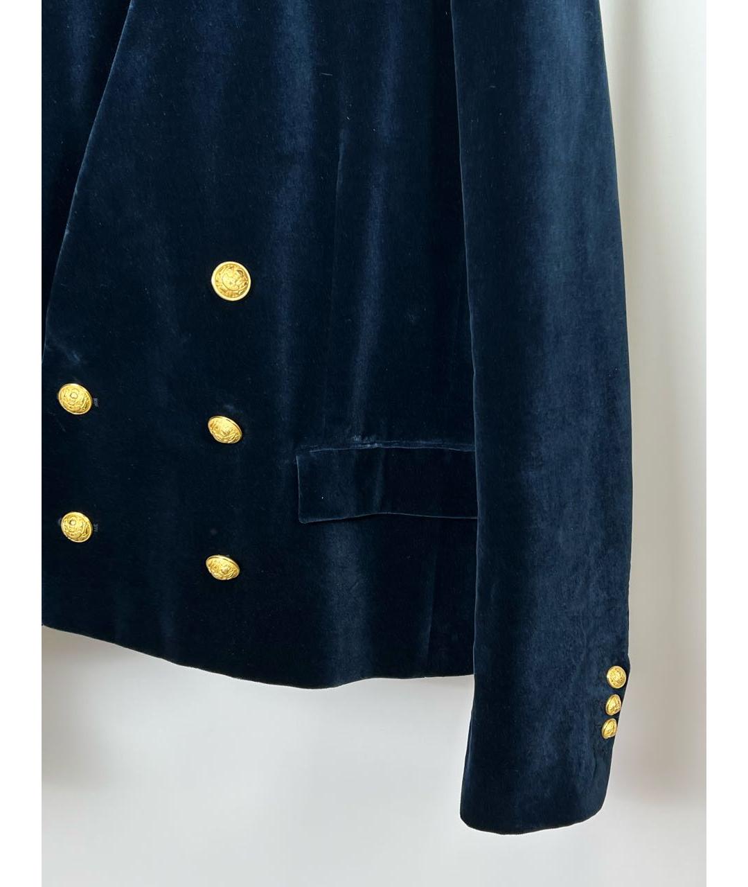 BALMAIN Темно-синий бархатный пиджак, фото 3
