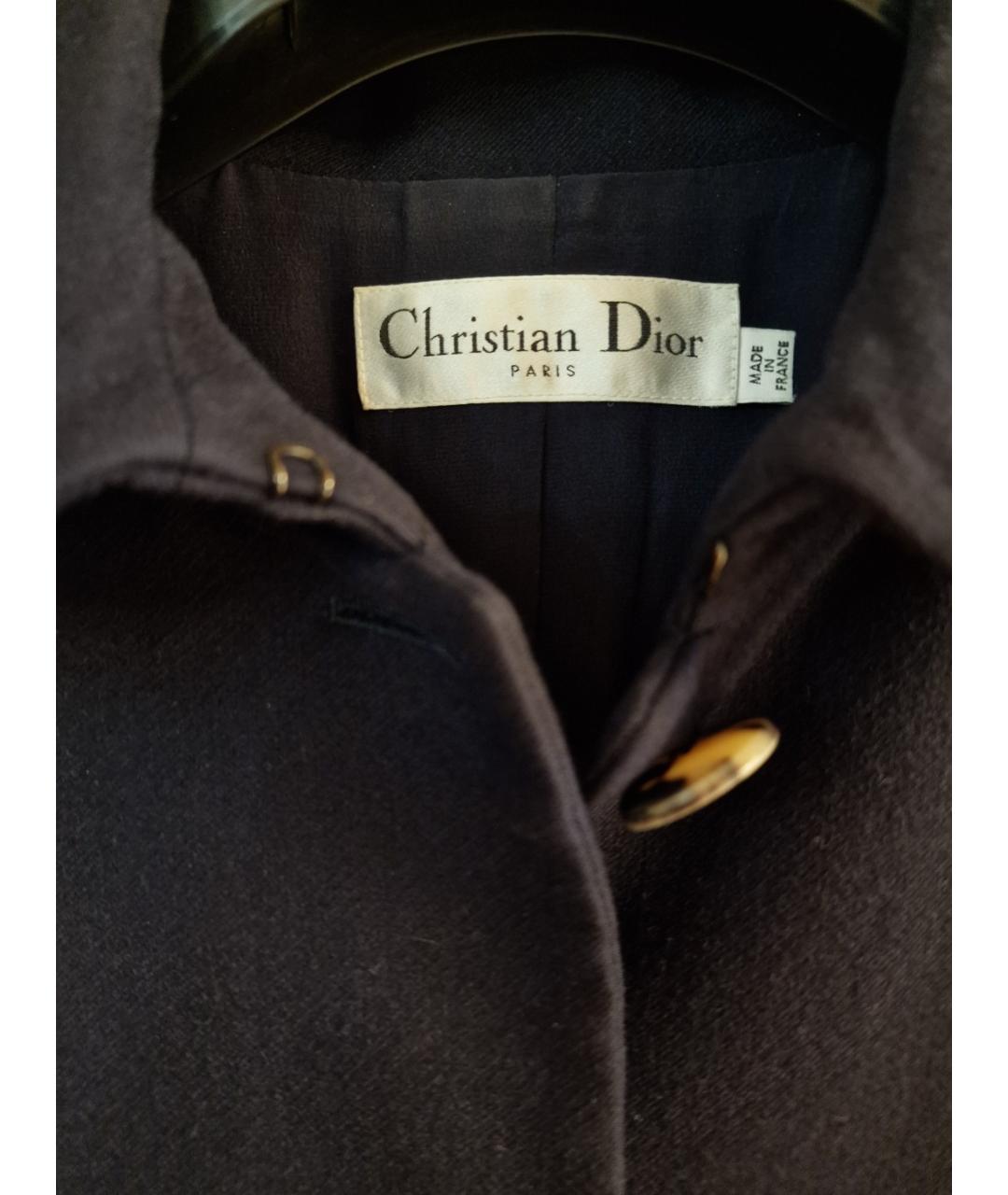 CHRISTIAN DIOR PRE-OWNED Синее шерстяное пальто, фото 3