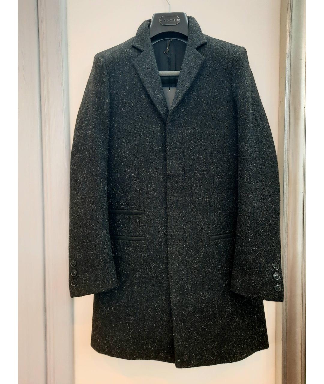 IRO Черное шерстяное пальто, фото 8