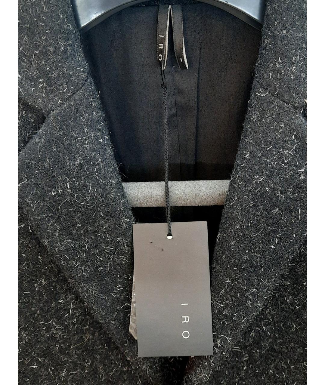 IRO Черное шерстяное пальто, фото 3