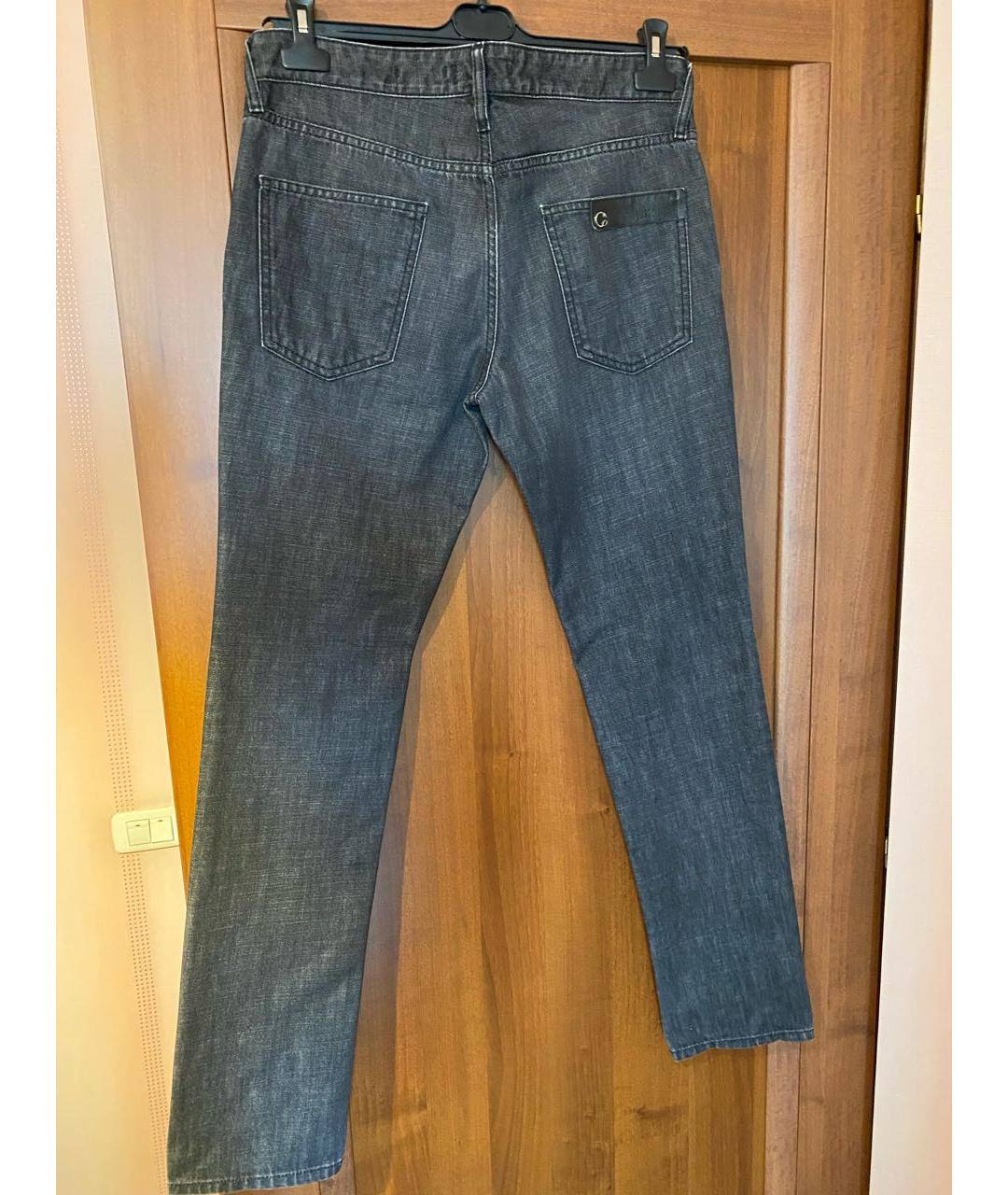 JUST CAVALLI Антрацитовые хлопко-полиэстеровые джинсы скинни, фото 2