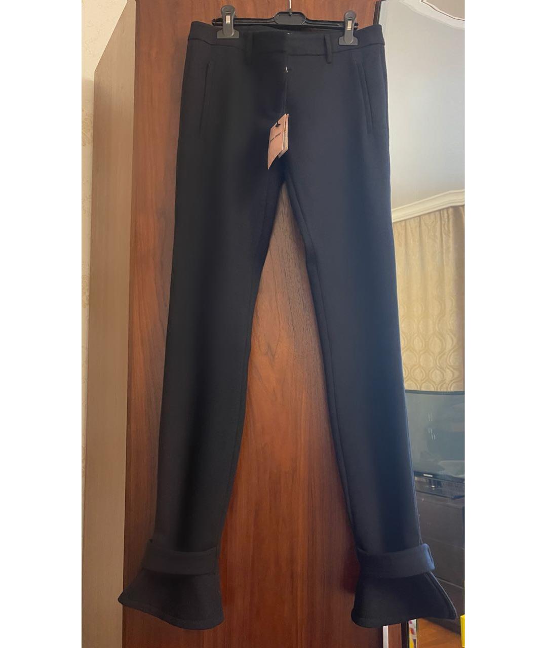 MIU MIU Черные вискозные прямые брюки, фото 5