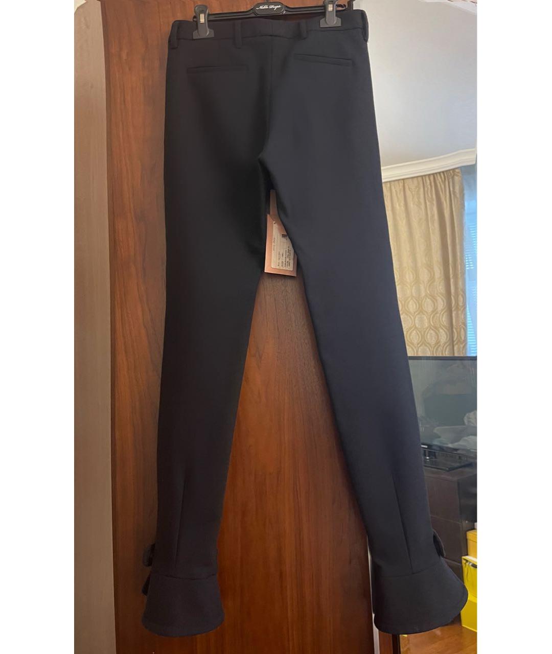 MIU MIU Черные вискозные прямые брюки, фото 2