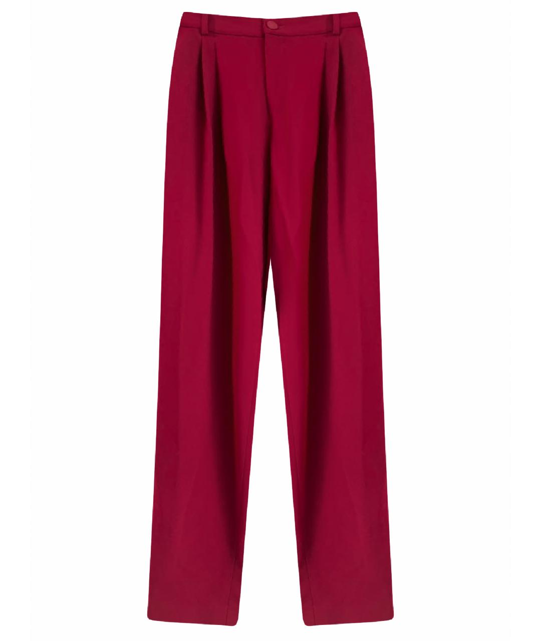 DOLCE&GABBANA Красные вискозные прямые брюки, фото 1