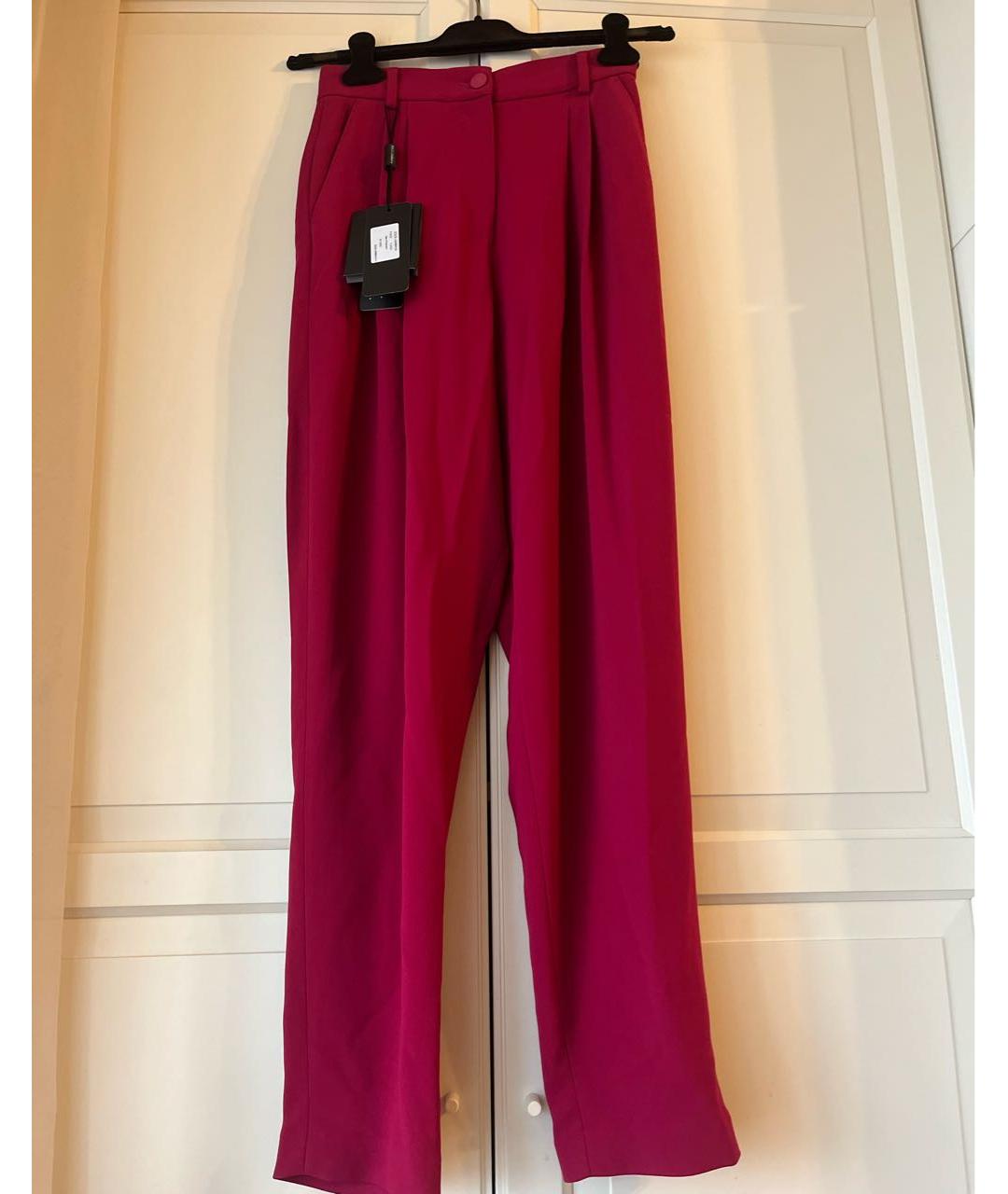 DOLCE&GABBANA Красные вискозные прямые брюки, фото 6