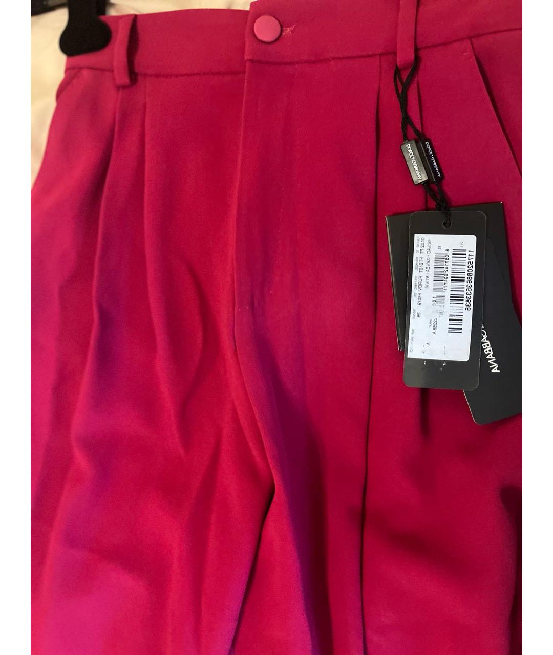 DOLCE&GABBANA Красные вискозные прямые брюки, фото 3