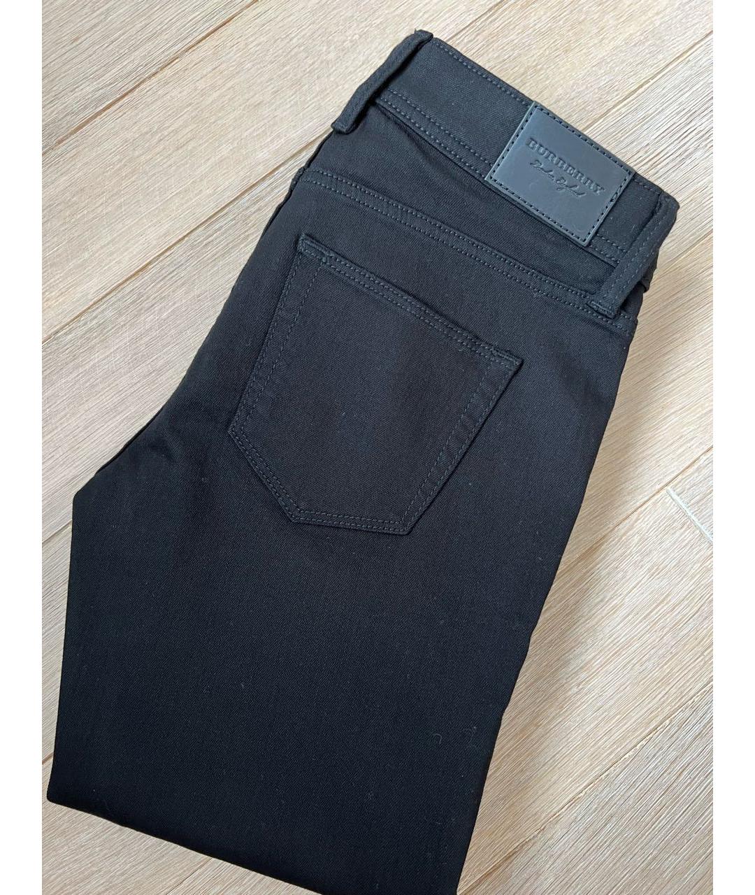 BURBERRY Черные хлопко-эластановые джинсы слим, фото 5