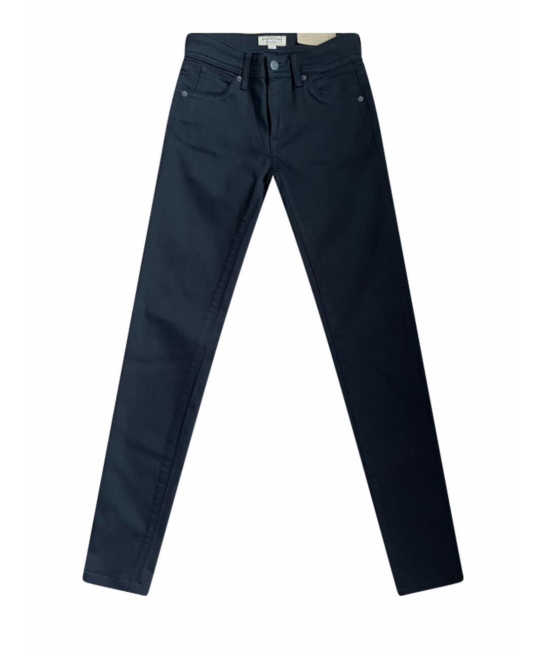 BURBERRY Черные хлопко-эластановые джинсы слим, фото 1