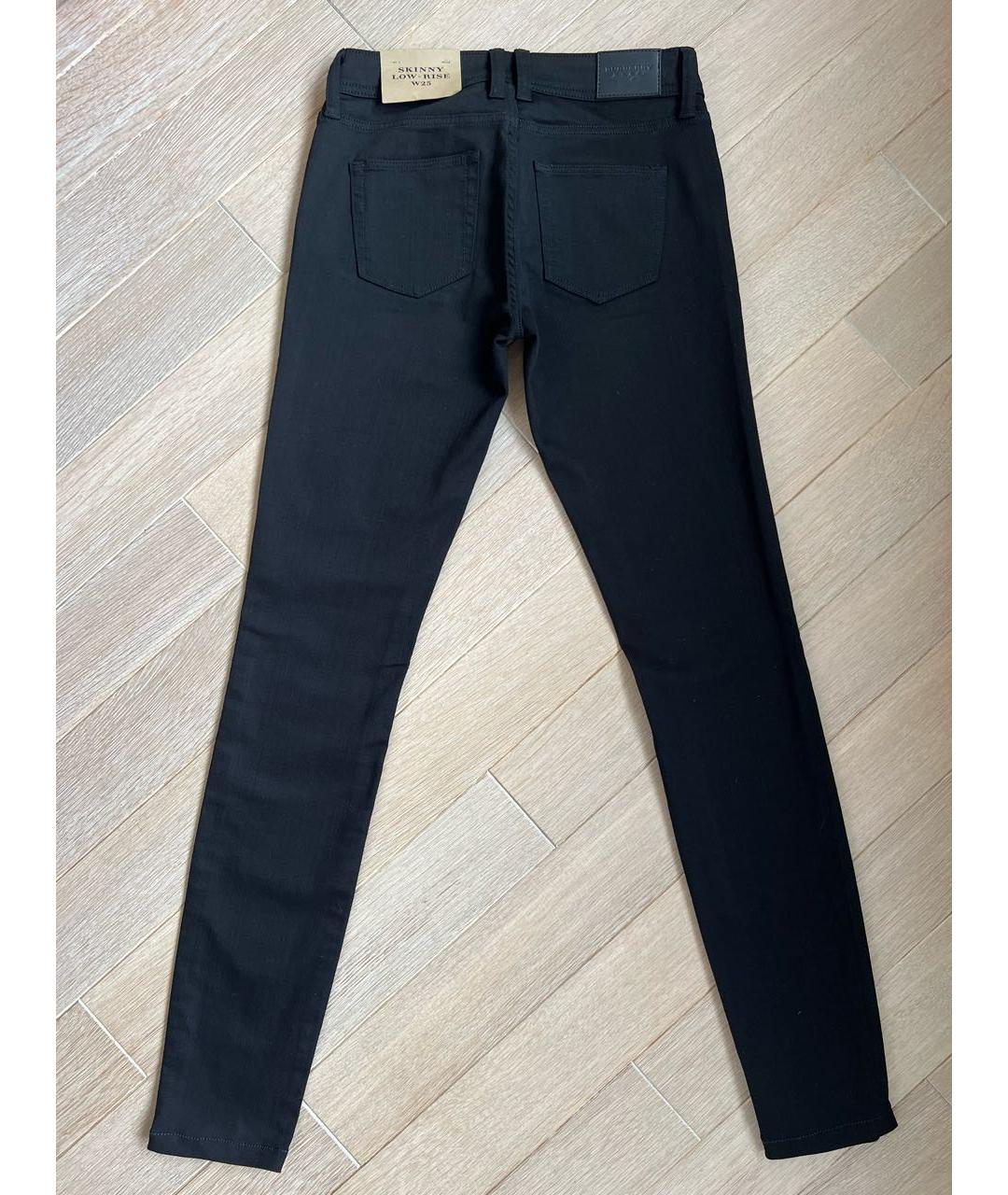BURBERRY Черные хлопко-эластановые джинсы слим, фото 2