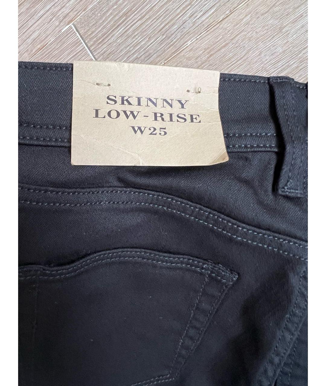 BURBERRY Черные хлопко-эластановые джинсы слим, фото 6