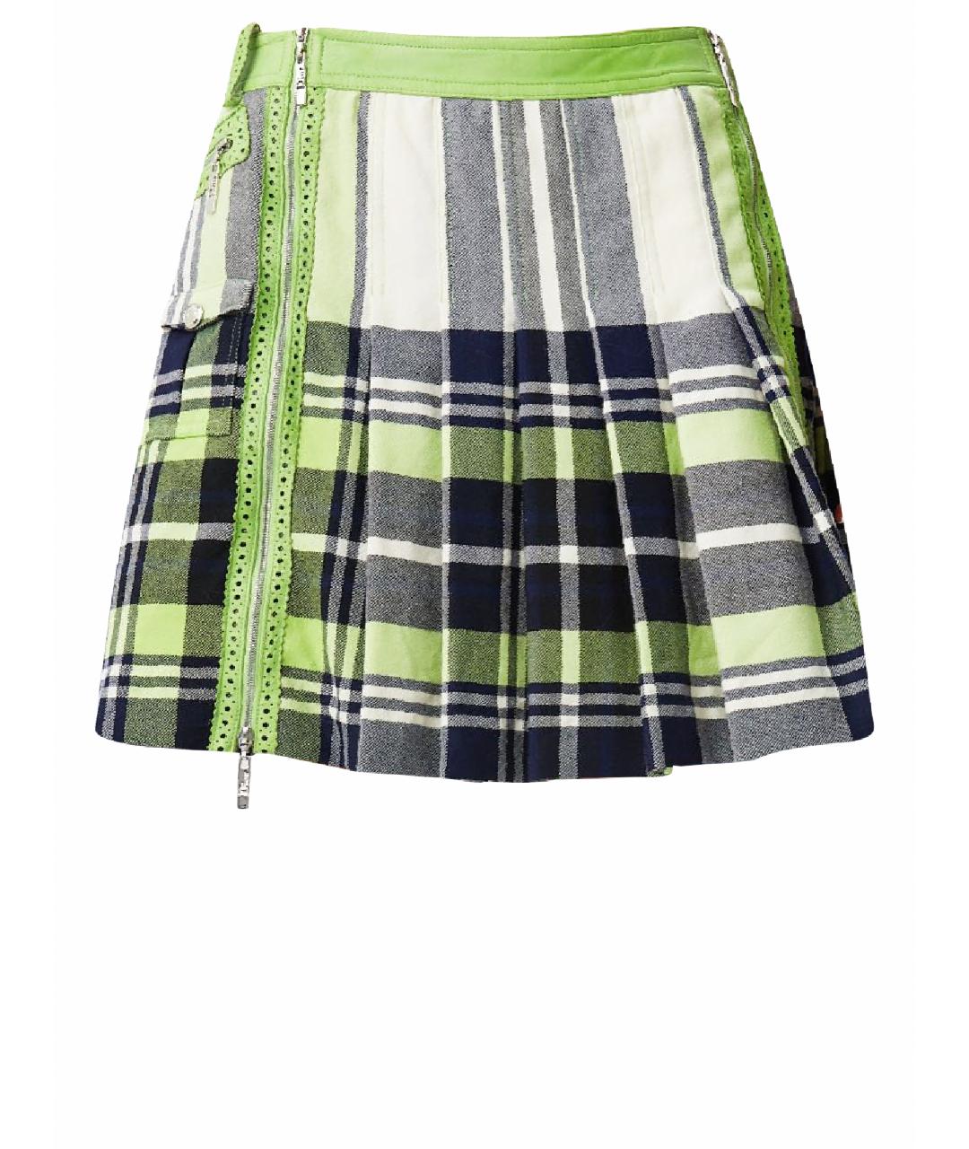CHRISTIAN DIOR PRE-OWNED Зеленая шерстяная юбка мини, фото 1