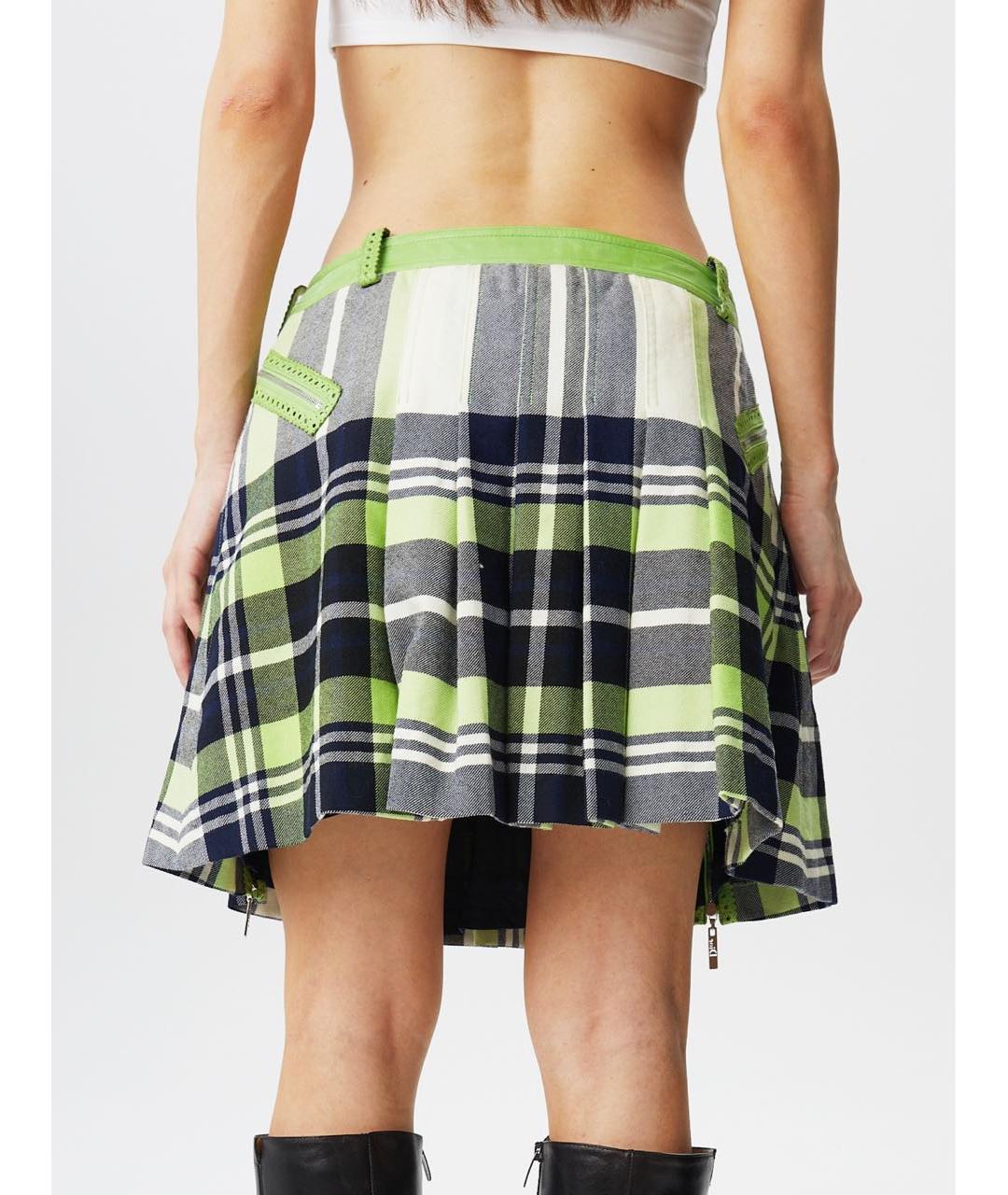 CHRISTIAN DIOR PRE-OWNED Зеленая шерстяная юбка мини, фото 4