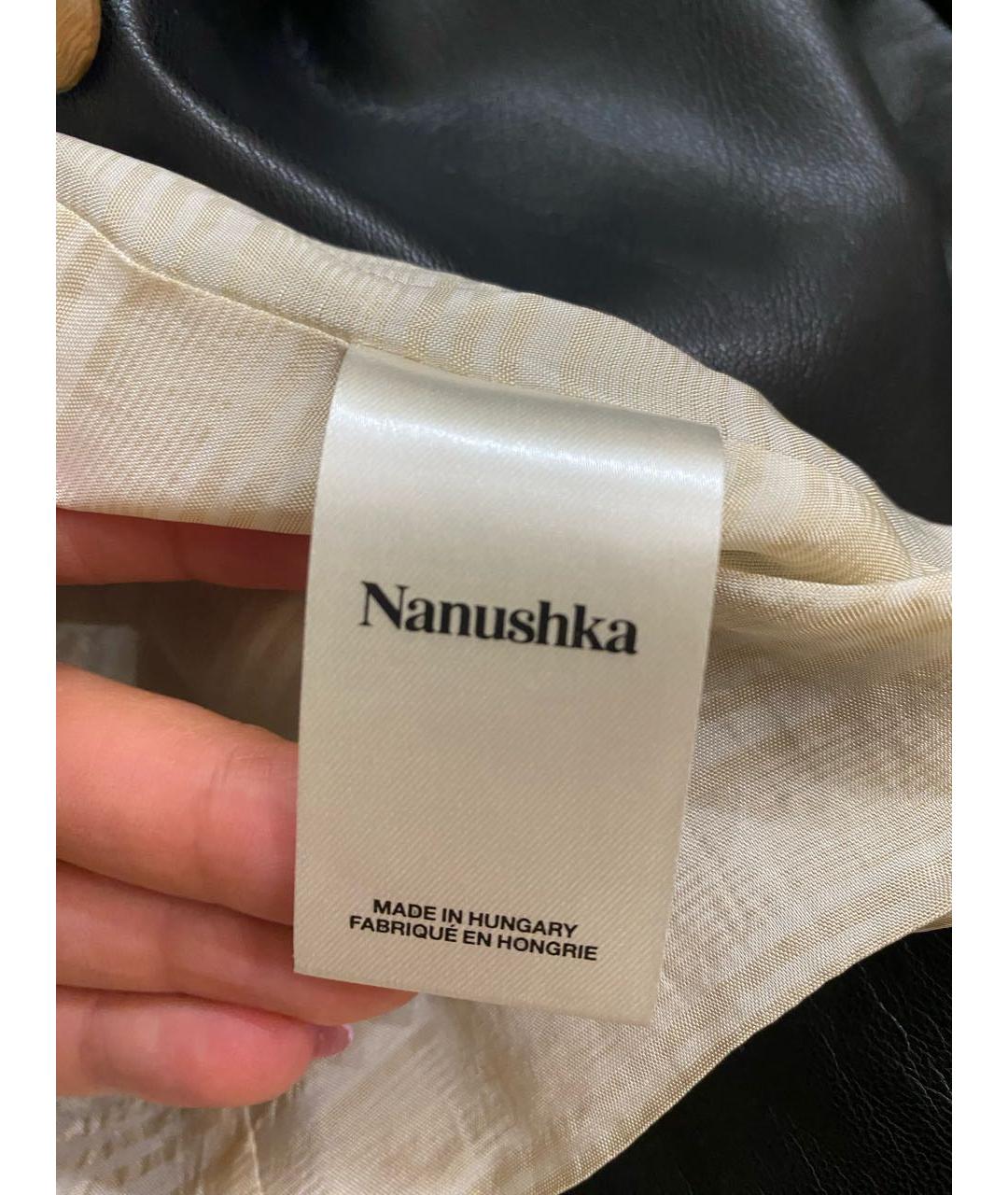 NANUSHKA Черный кожаный жакет/пиджак, фото 4