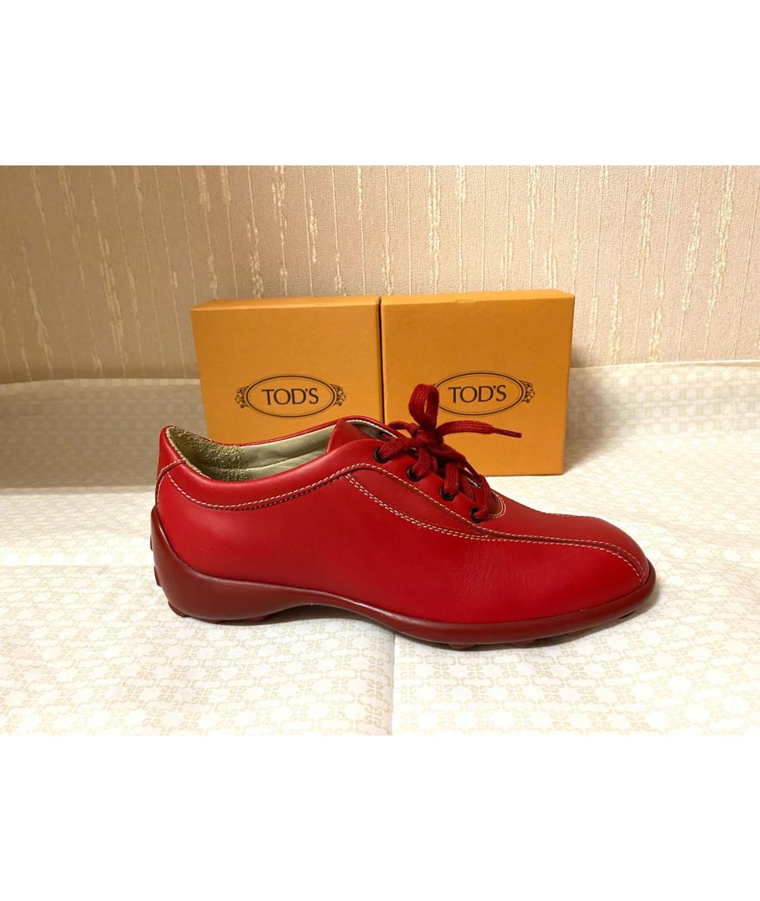 TOD'S KIDS Красные кожаные ботинки, фото 7