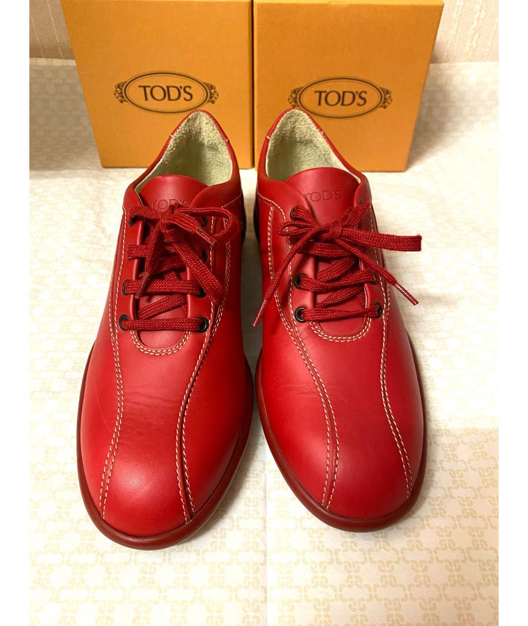TOD'S KIDS Красные кожаные ботинки, фото 2