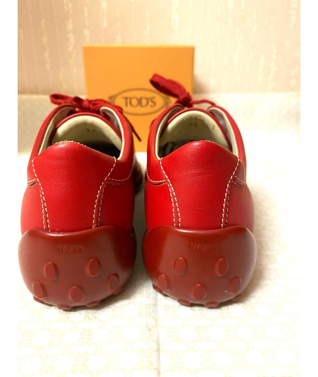 TOD'S KIDS Красные кожаные ботинки, фото 4