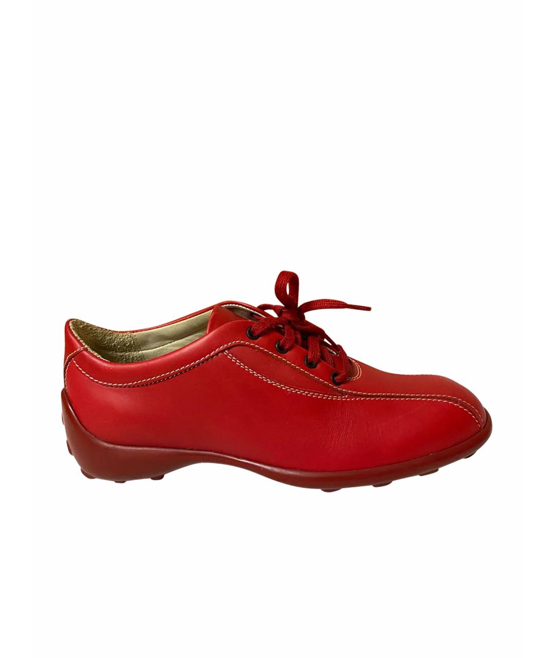 TOD'S KIDS Красные кожаные ботинки, фото 1