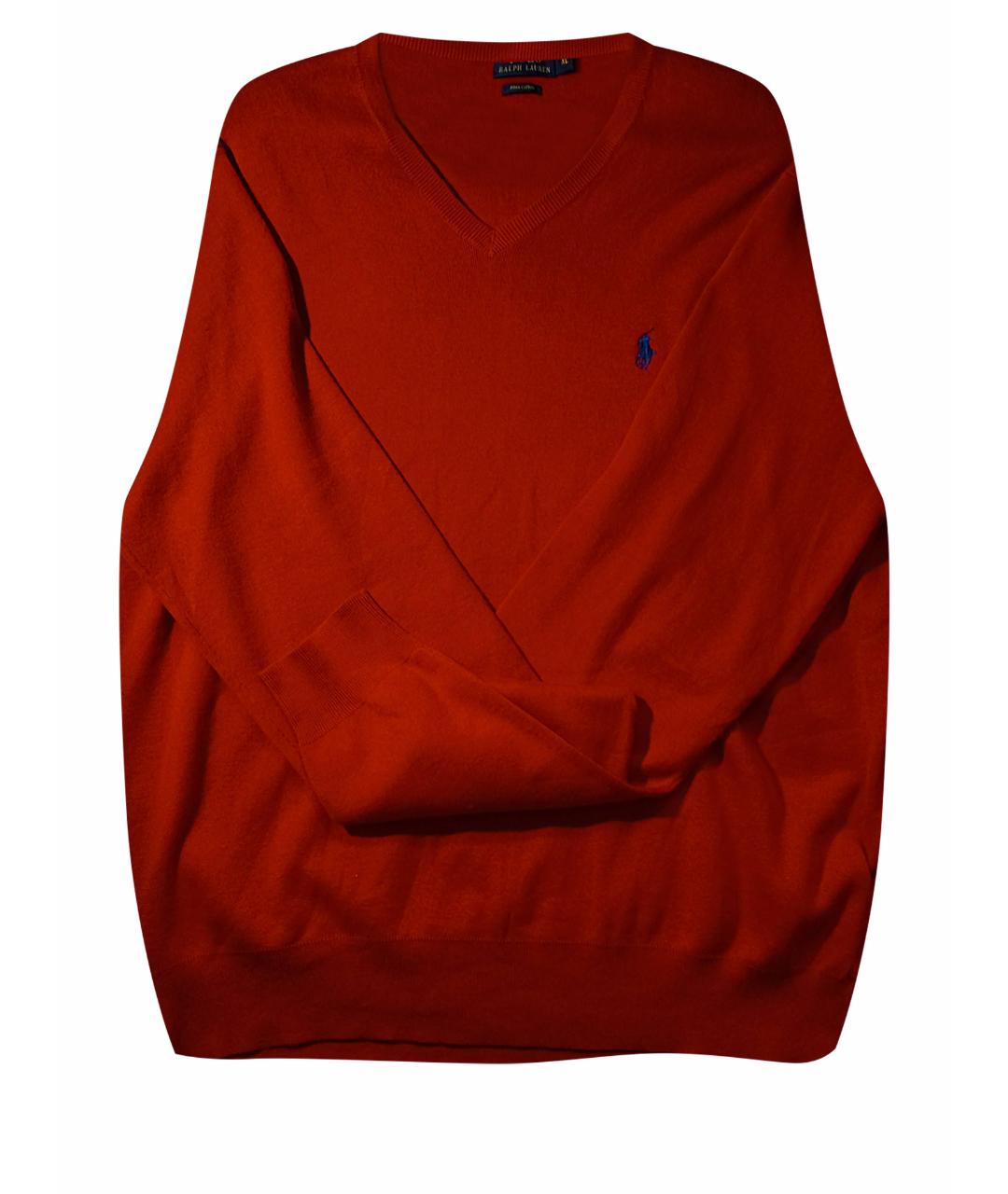 RALPH LAUREN Бордовый хлопковый джемпер / свитер, фото 1