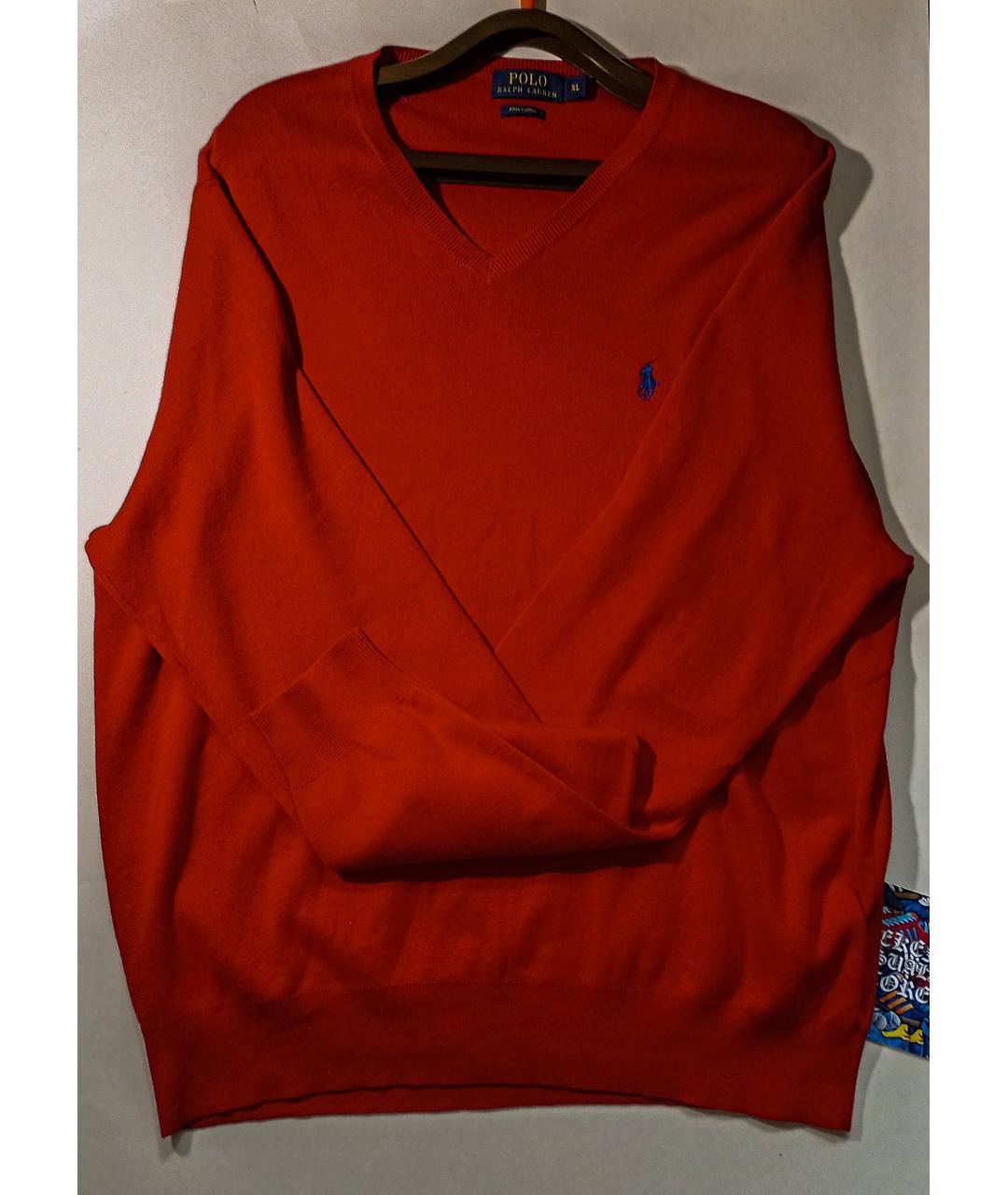 RALPH LAUREN Бордовый хлопковый джемпер / свитер, фото 7