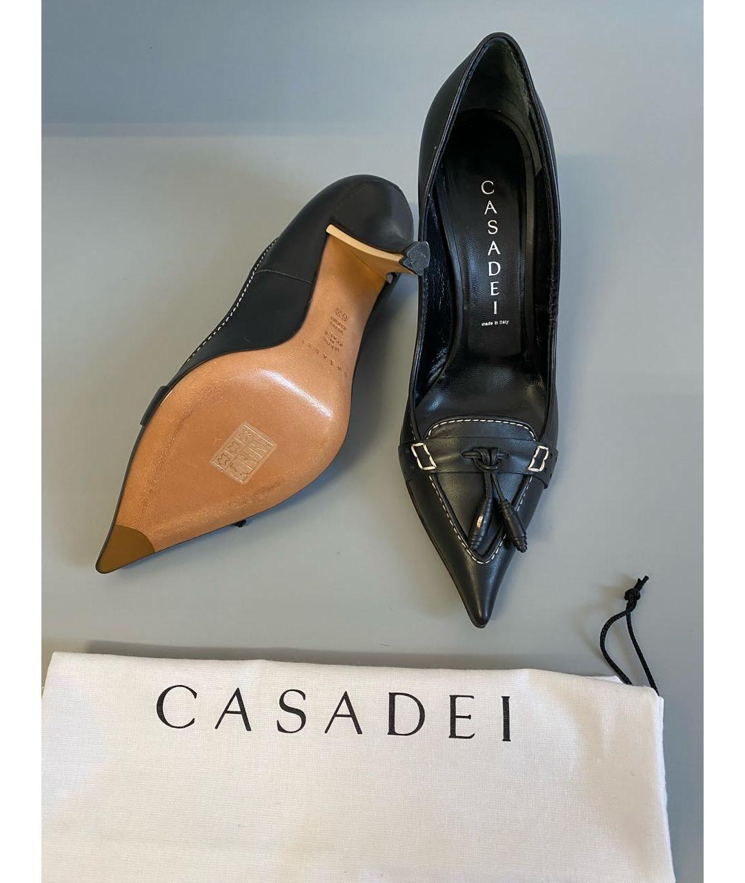 CASADEI Черные кожаные туфли, фото 4