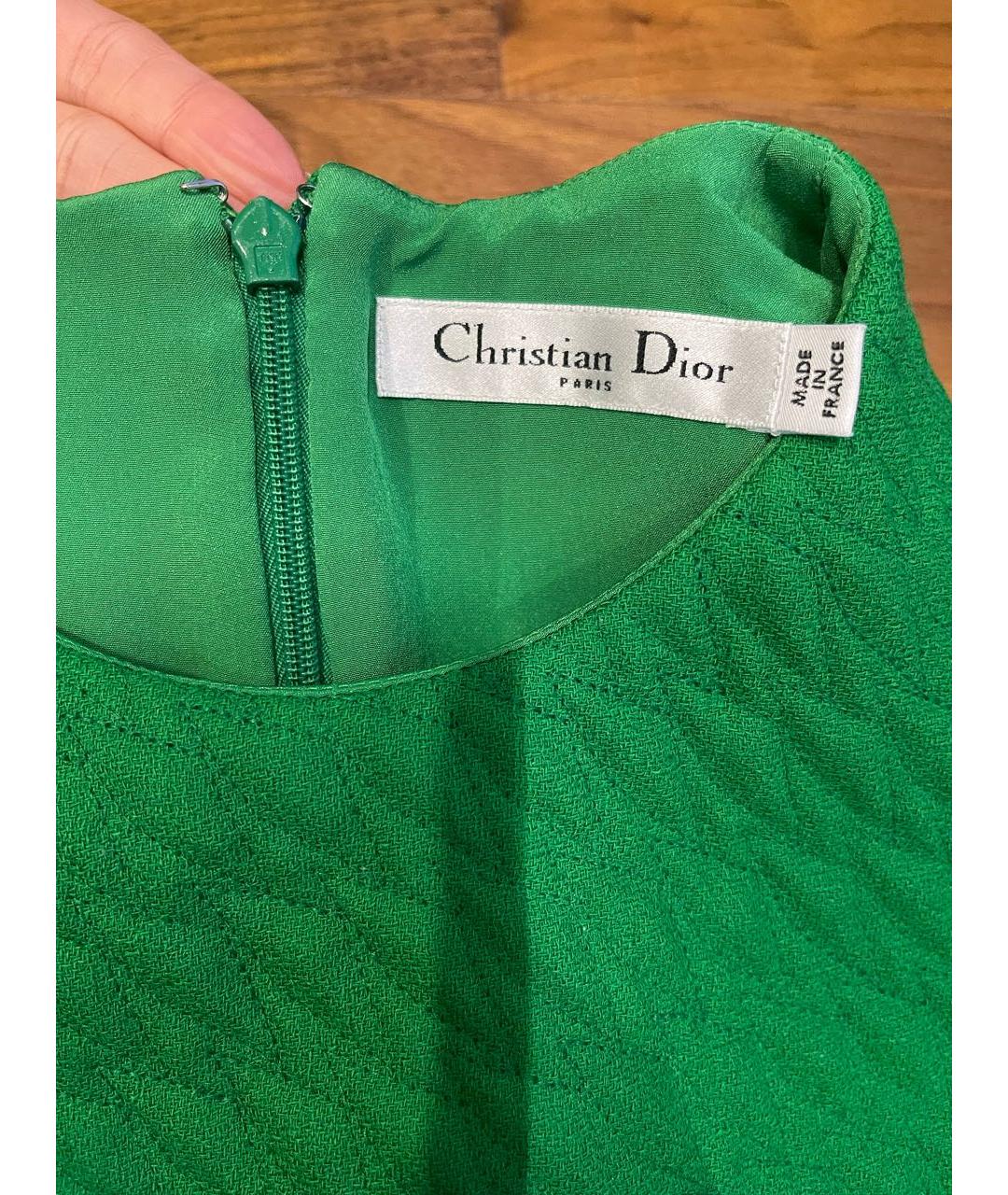 CHRISTIAN DIOR PRE-OWNED Зеленая шерстяная блузы, фото 3