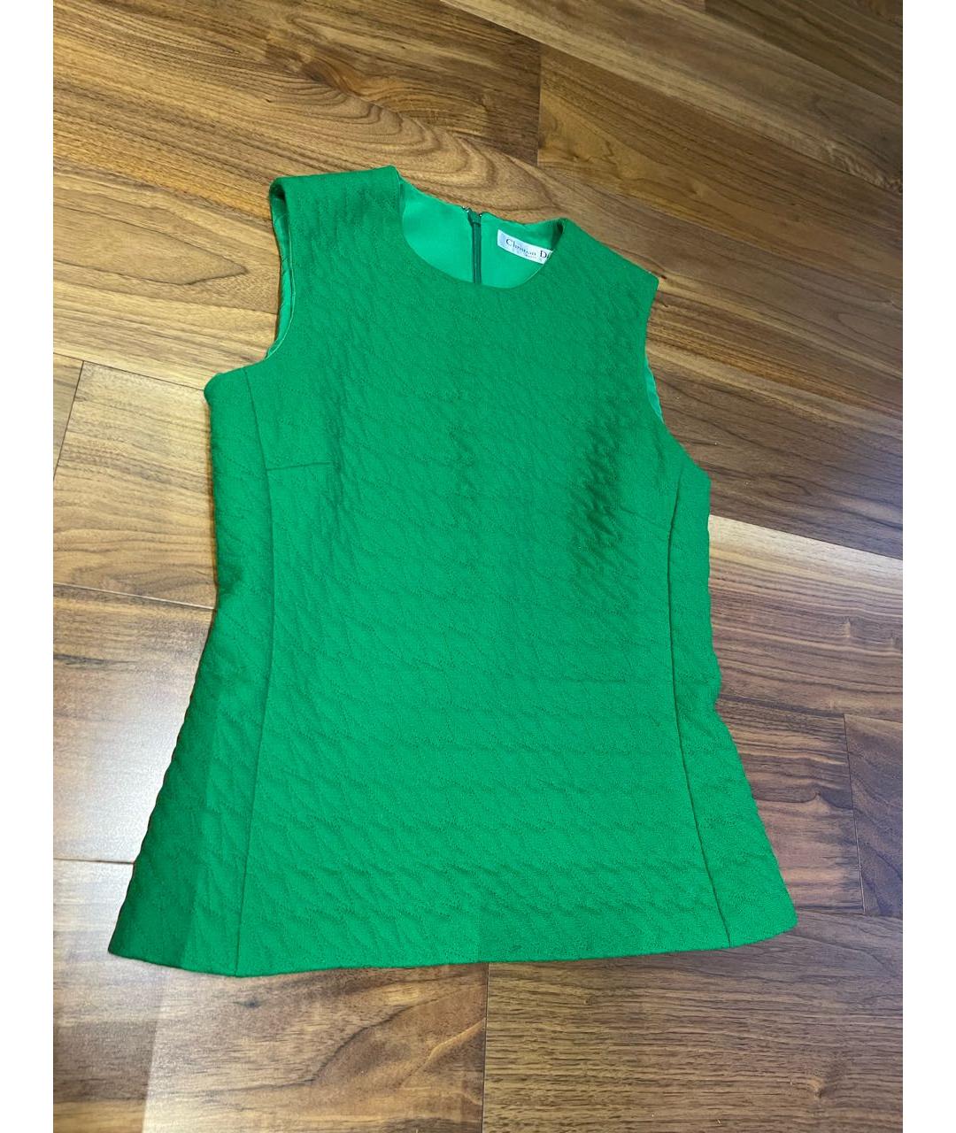 CHRISTIAN DIOR PRE-OWNED Зеленая шерстяная блузы, фото 5