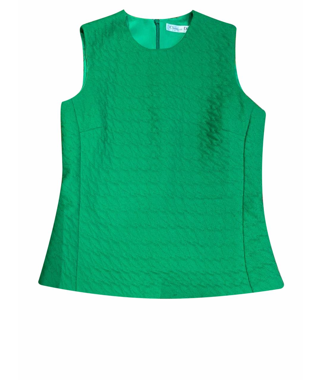 CHRISTIAN DIOR PRE-OWNED Зеленая шерстяная блузы, фото 6