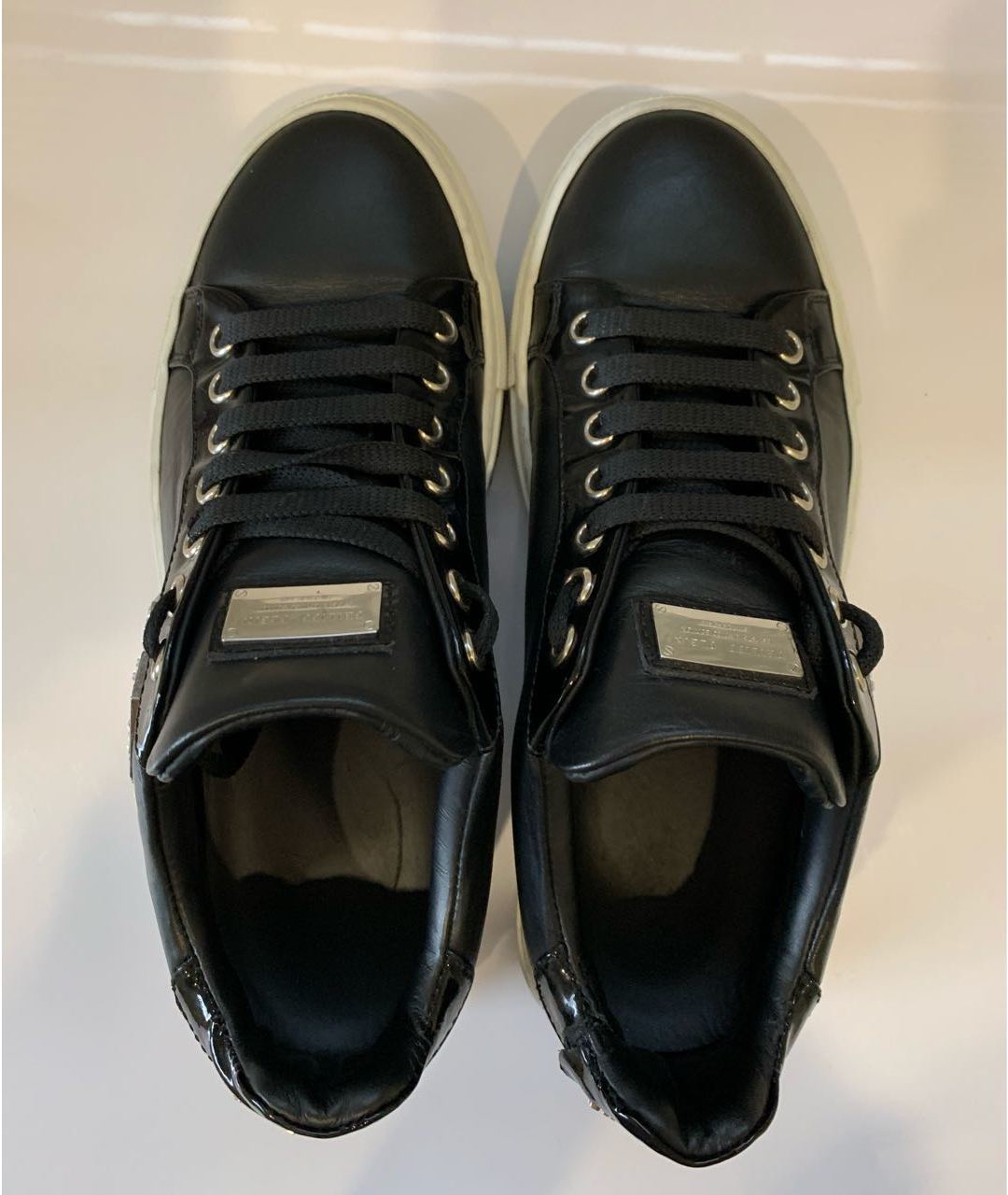 PHILIPP PLEIN Черные кожаные кроссовки, фото 3