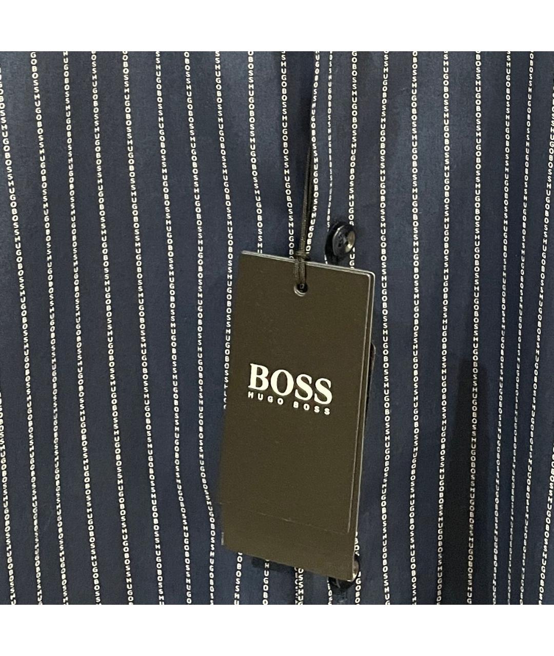 HUGO BOSS Синяя хлопковая классическая рубашка, фото 4