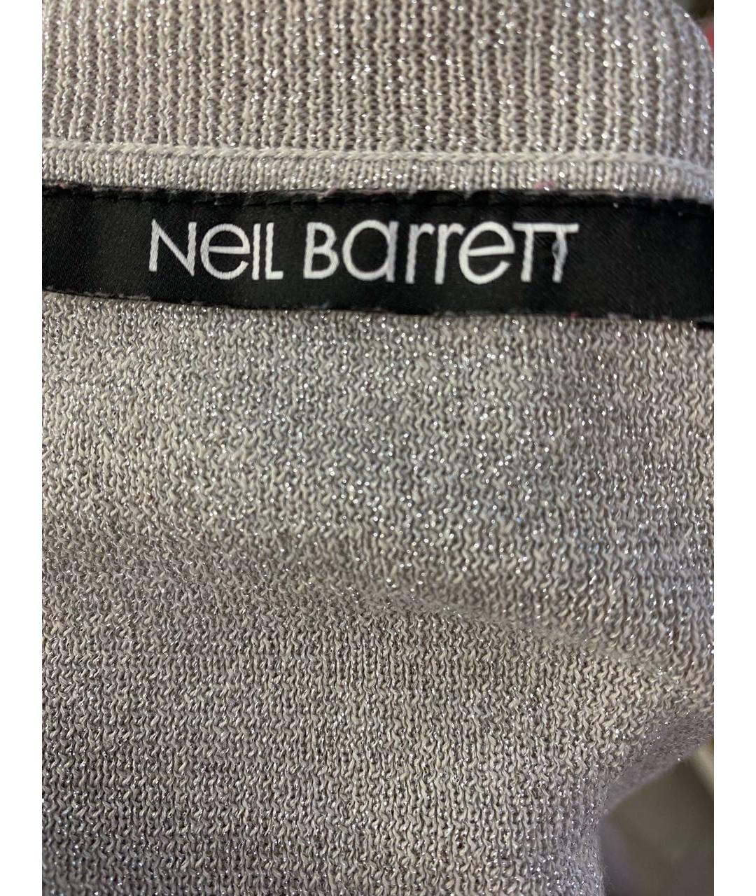 NEIL BARRETT Серебрянный хлопковый джемпер / свитер, фото 8