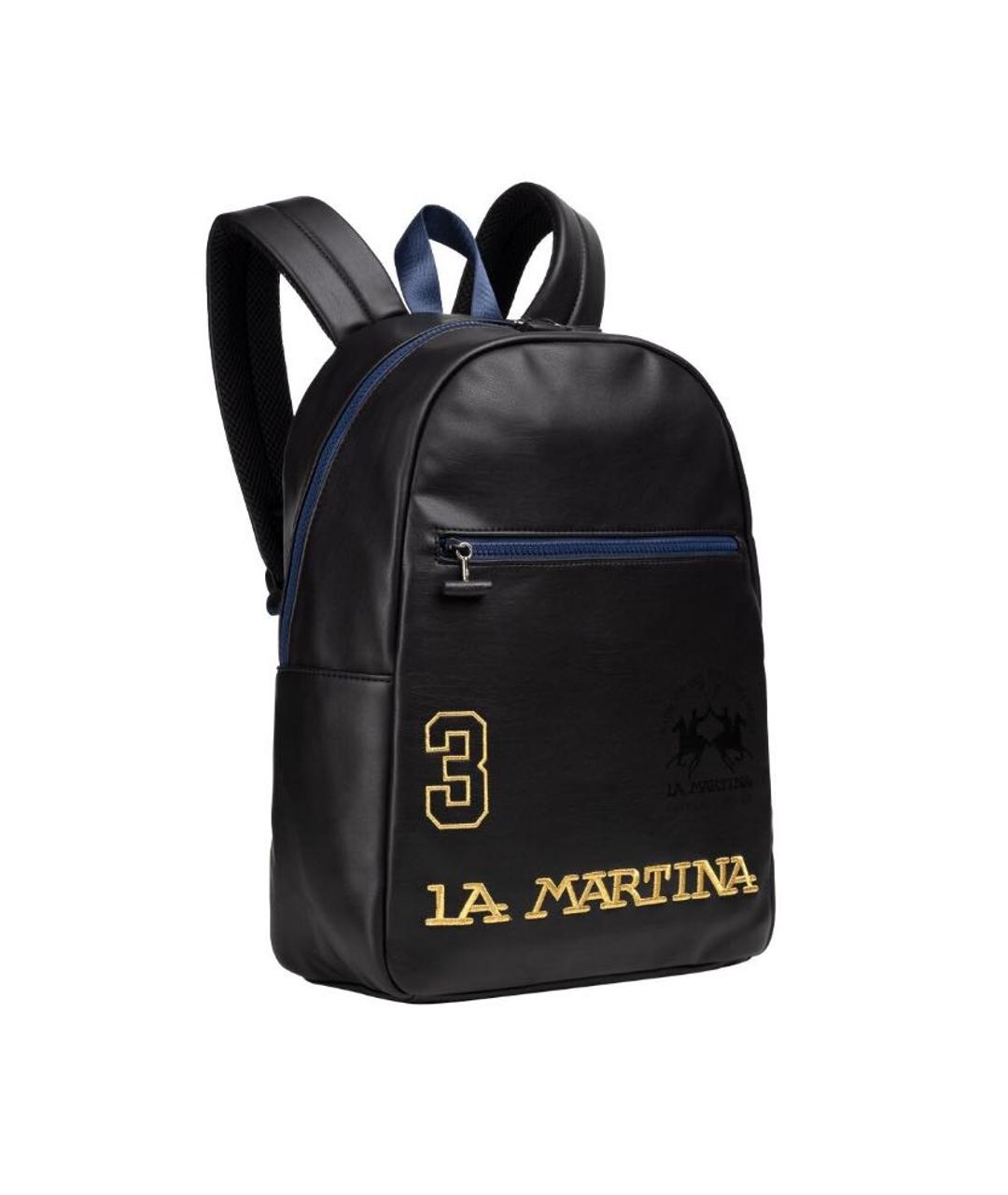 La Martina Черный рюкзак из искусственной кожи, фото 1