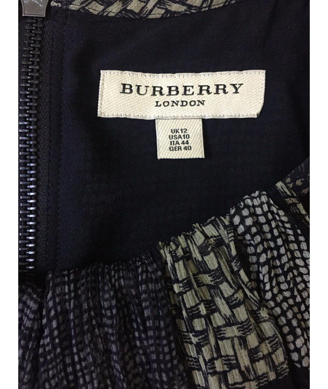 BURBERRY Мульти шелковое повседневное платье, фото 4