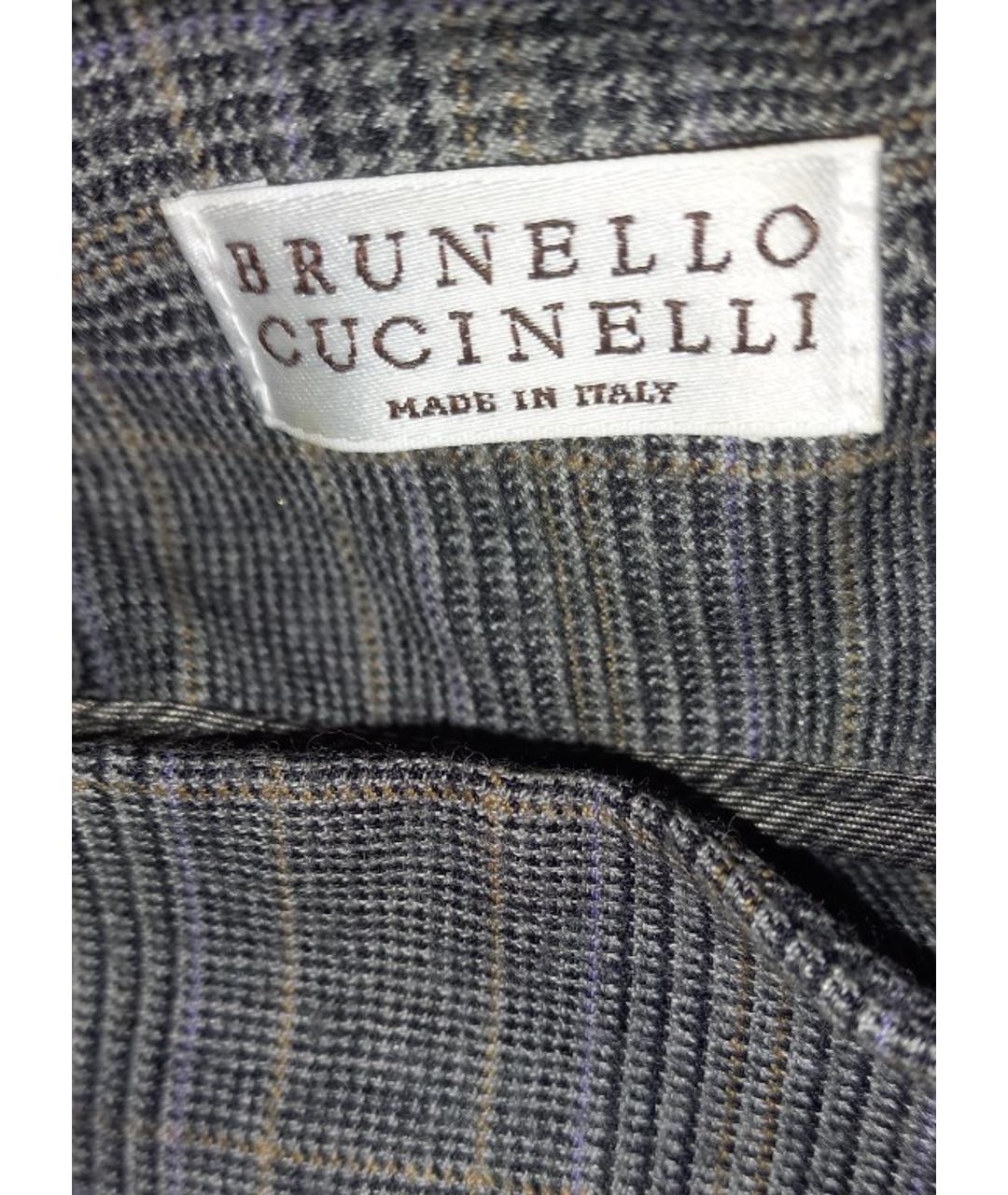 BRUNELLO CUCINELLI Серая шерстяная юбка миди, фото 4