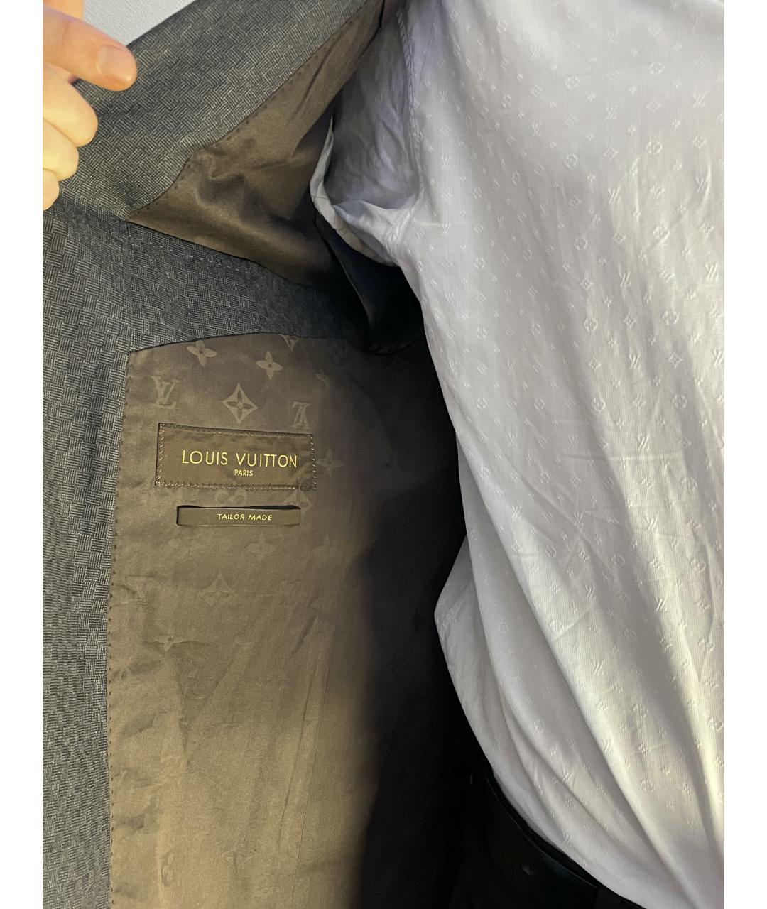 LOUIS VUITTON PRE-OWNED Антрацитовый шерстяной пиджак, фото 4