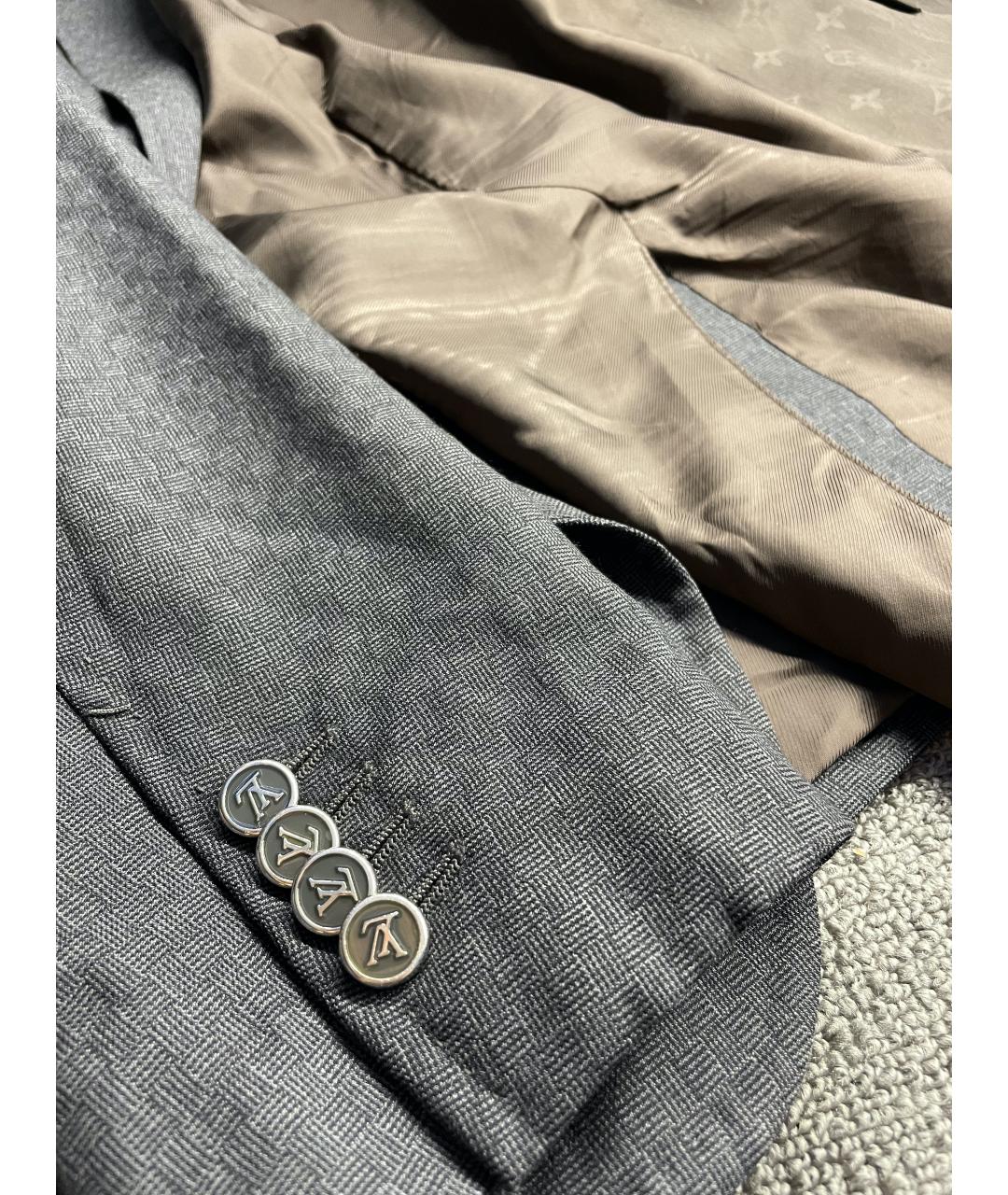 LOUIS VUITTON PRE-OWNED Антрацитовый шерстяной пиджак, фото 2