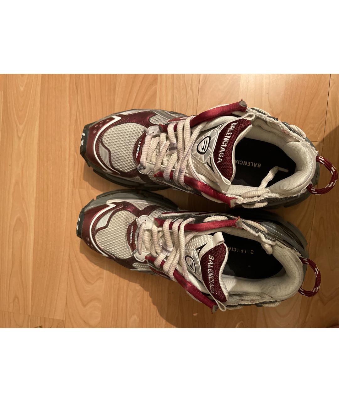 BALENCIAGA Красные текстильные низкие кроссовки / кеды, фото 3